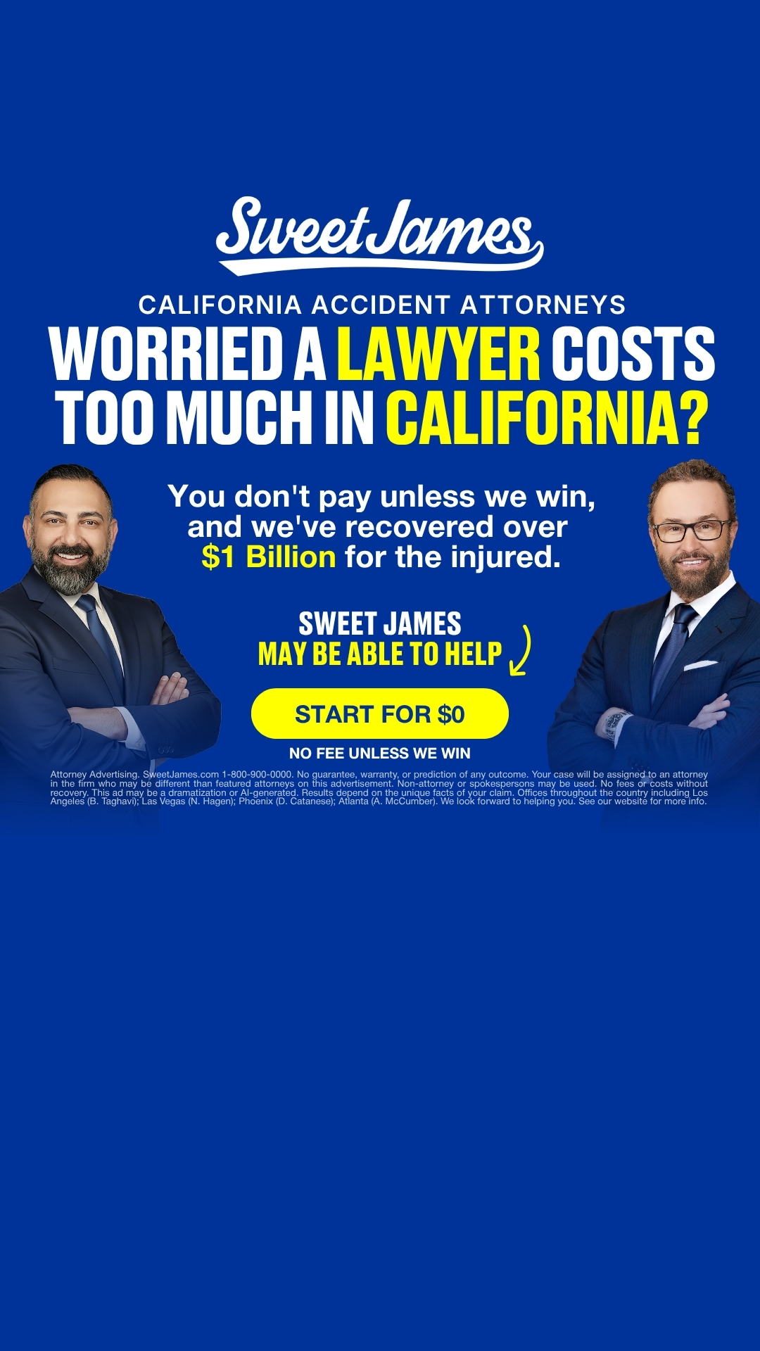 Sweet James Accident Attorneys Facebook ad from Jul 14, 2026