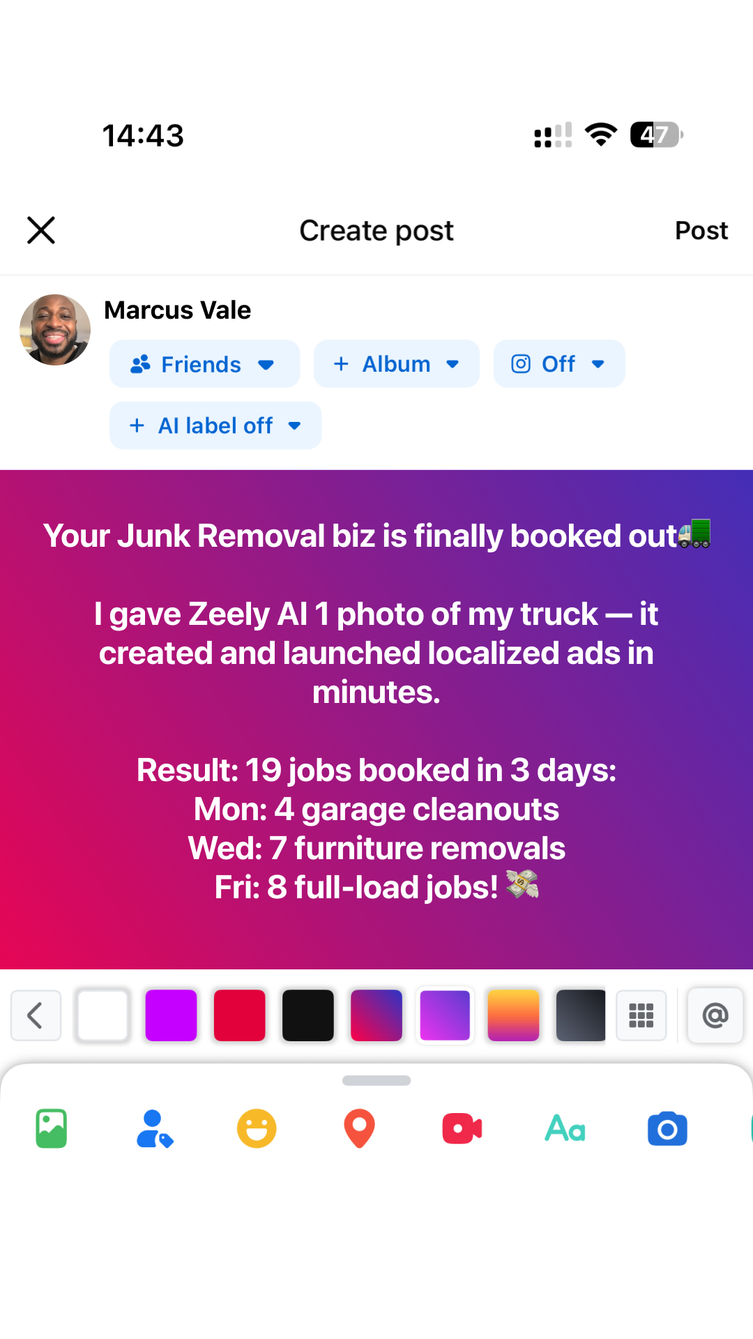 Zeely Facebook ad