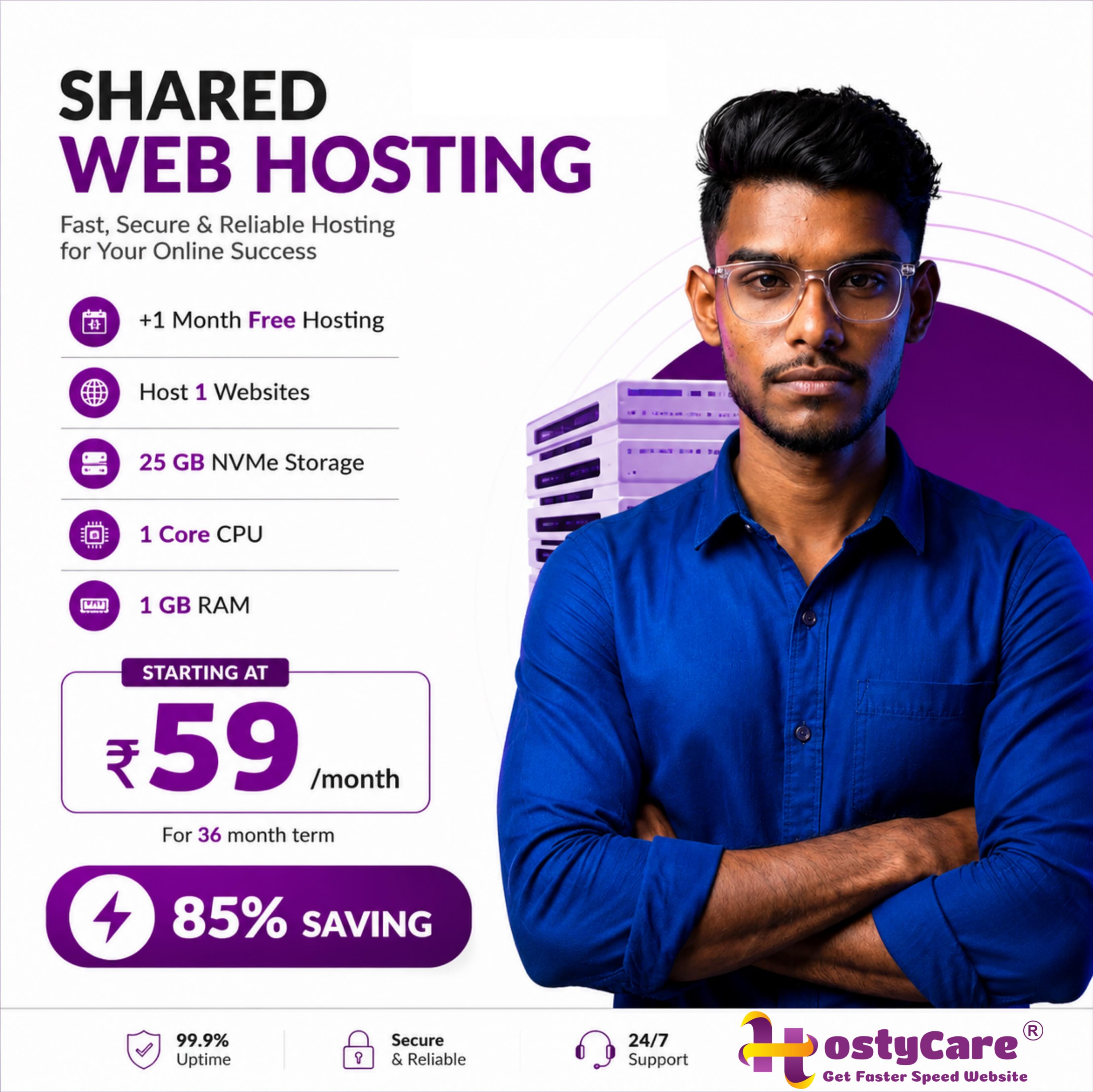 Hosty Care Facebook ad: Fast & Reliable Web Hosting