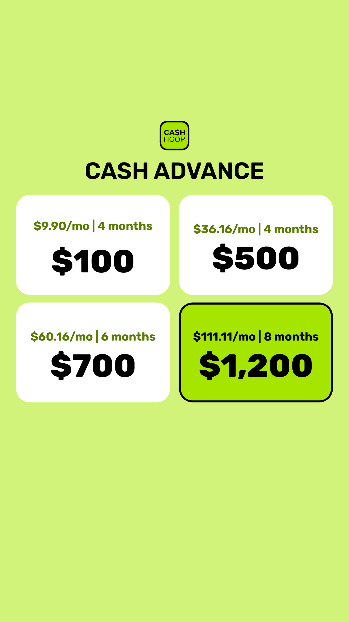 Instant Cash Advance Facebook ad