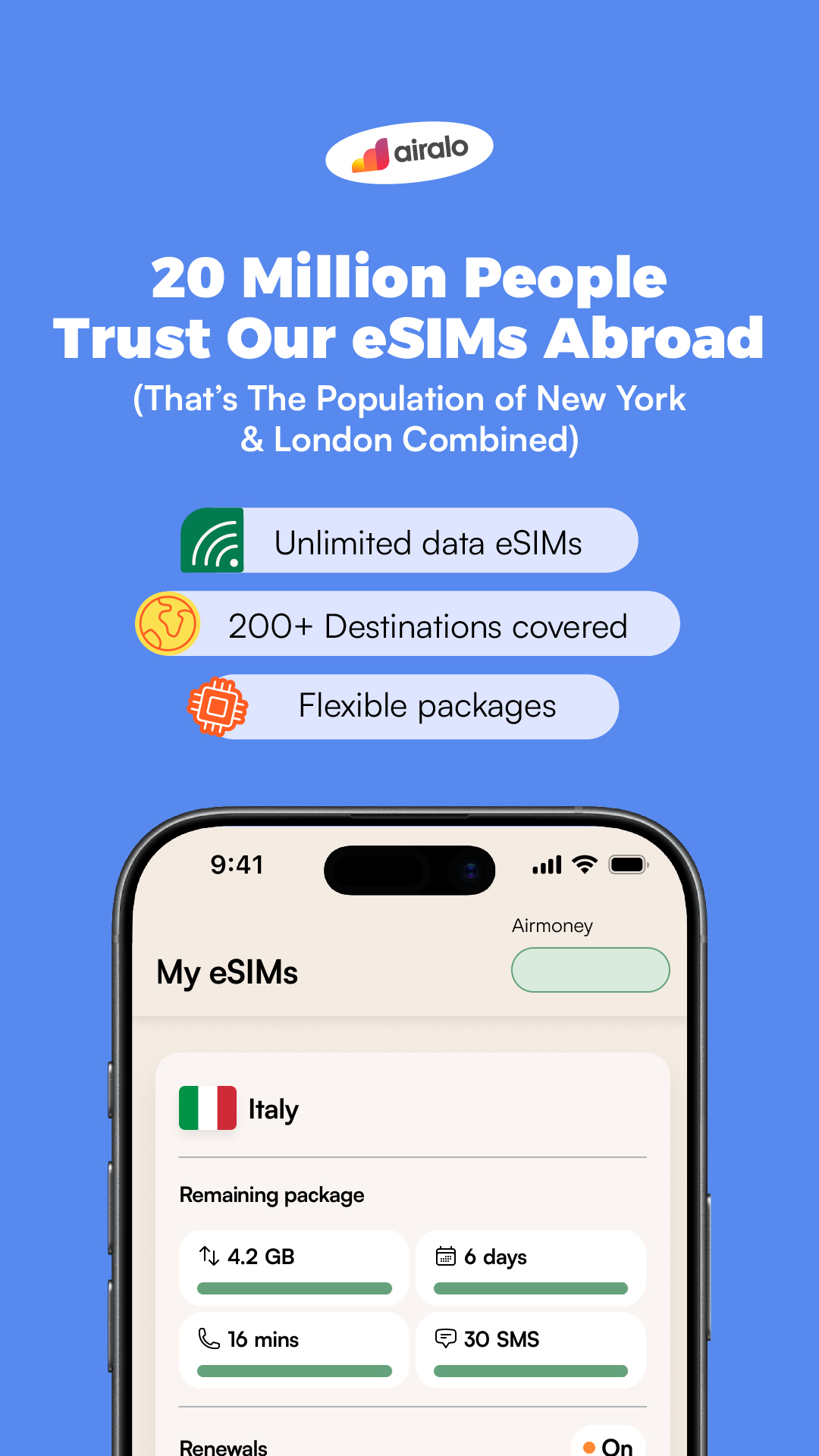 Airalo Global eSIM Store Facebook ad