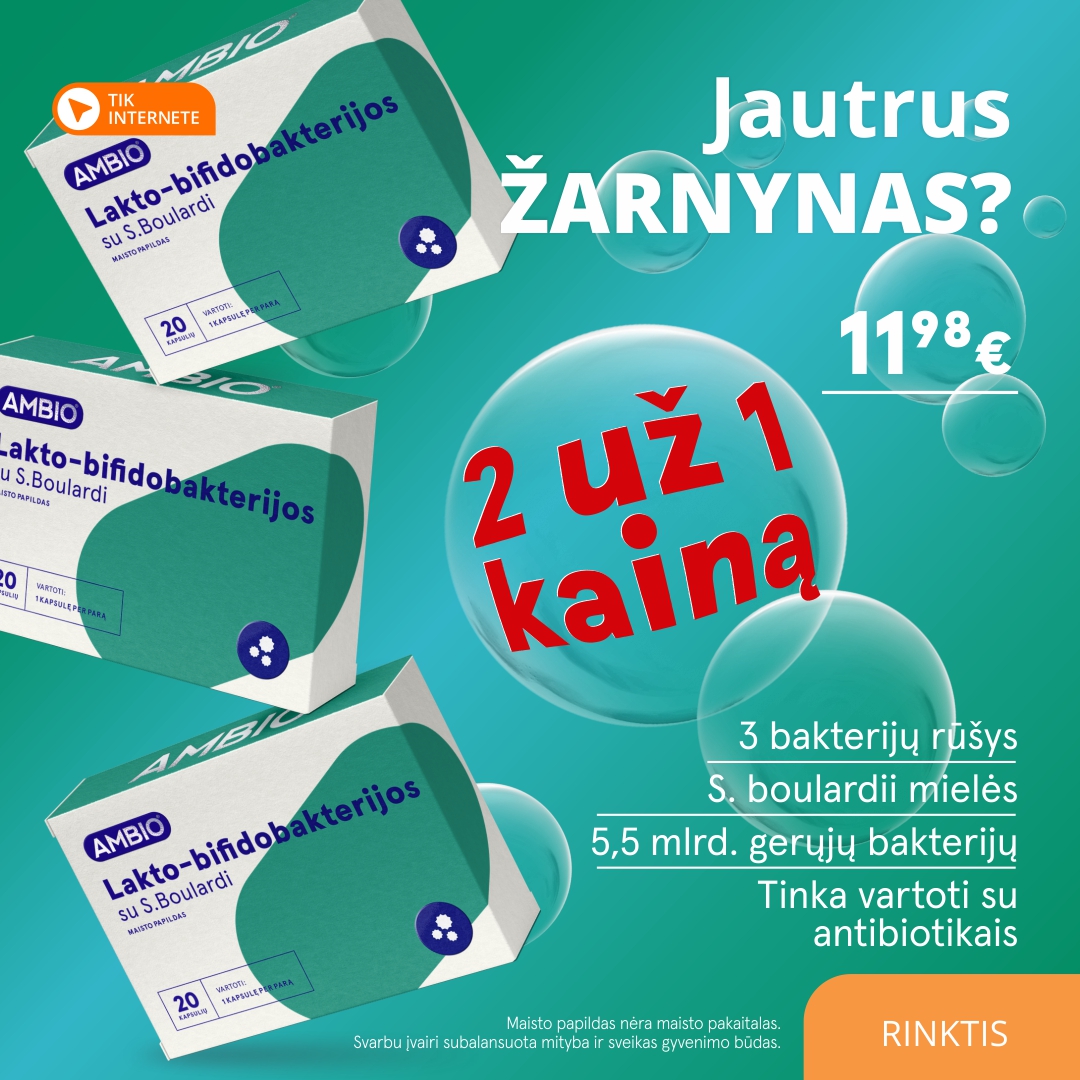 Gintarinė Vaistinė Facebook ad: 3 bakterijų rūšys + S. boulardii