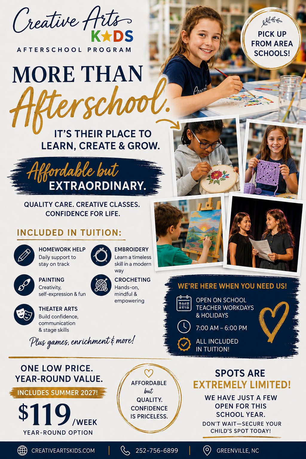 Creative Arts Kids, Inc. Facebook ad: MORE THAN AFTER SCHOOL, IT’S THEIR PLACE TO…