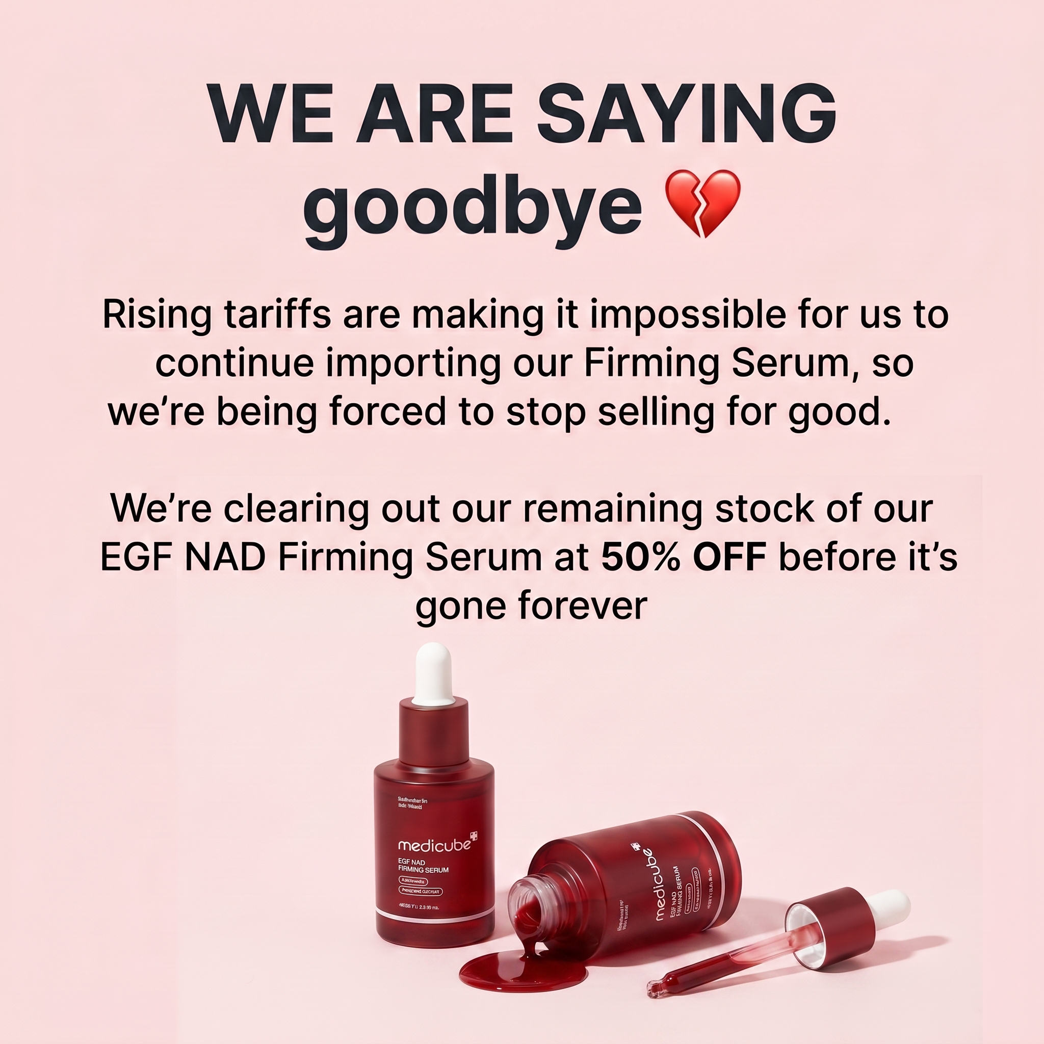 BloomMix Facebook ad: We're saying goodbye to the EGF NAD Serum. Stock is almost…