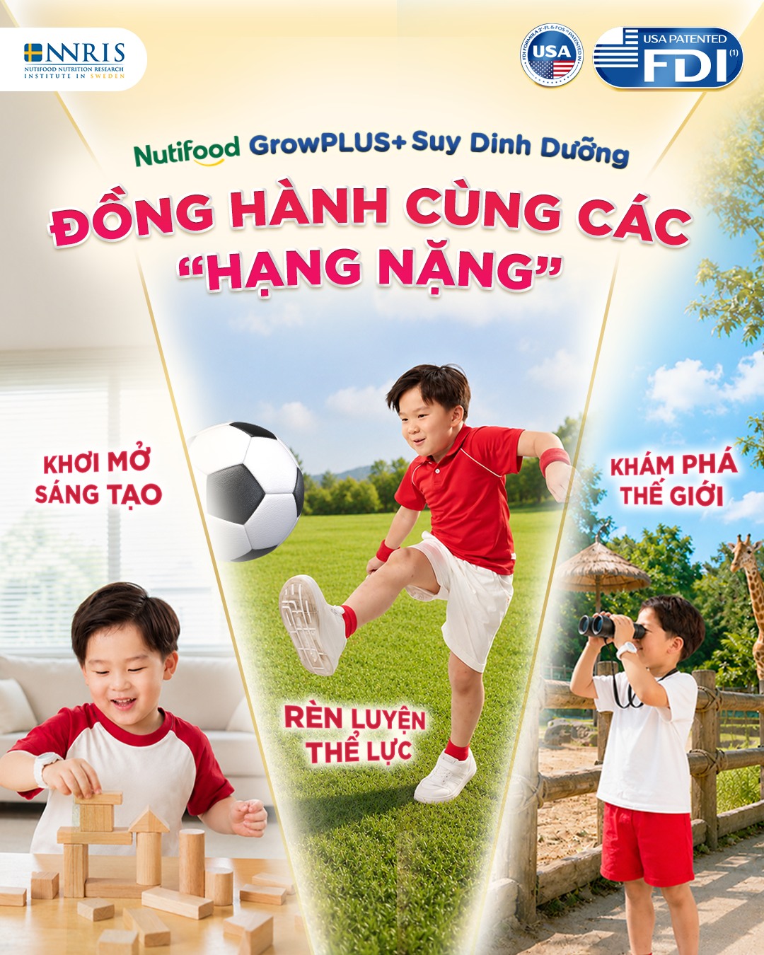 GrowPLUS+ NutiFood Facebook ad: NUTIFOOD GROWPLUS+ SUY DINH DƯỠNG ĐỒNG HÀNH CÙNG…