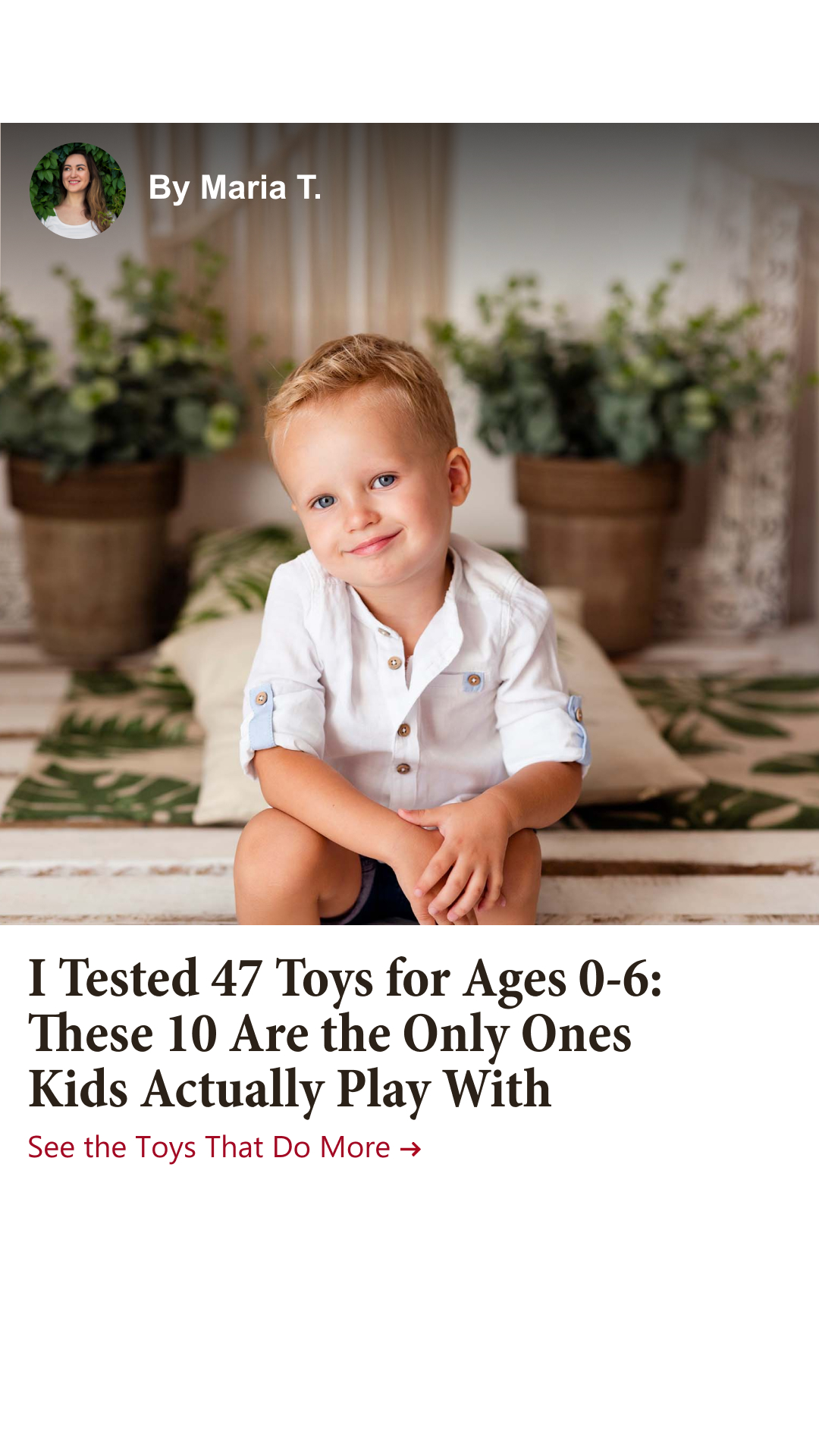 Mom Tests Toys Facebook ad