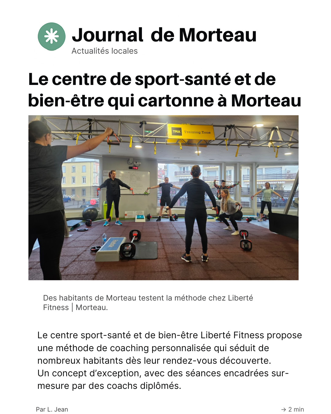 Liberté Fitness & Coaching Morteau Facebook ad