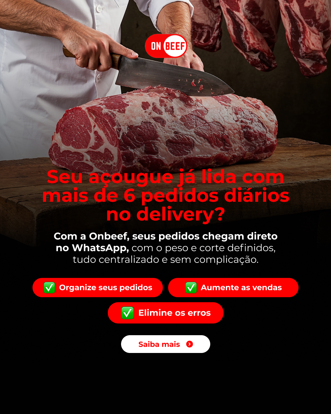 Onbeef Facebook ad: Mais clientes, mais vendas: conheça a Onbeef