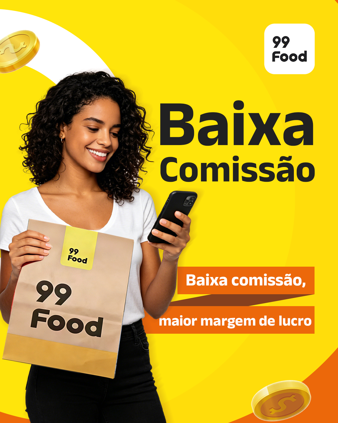 Vou de 99 Facebook ad: Cadastre seu restaurante agora