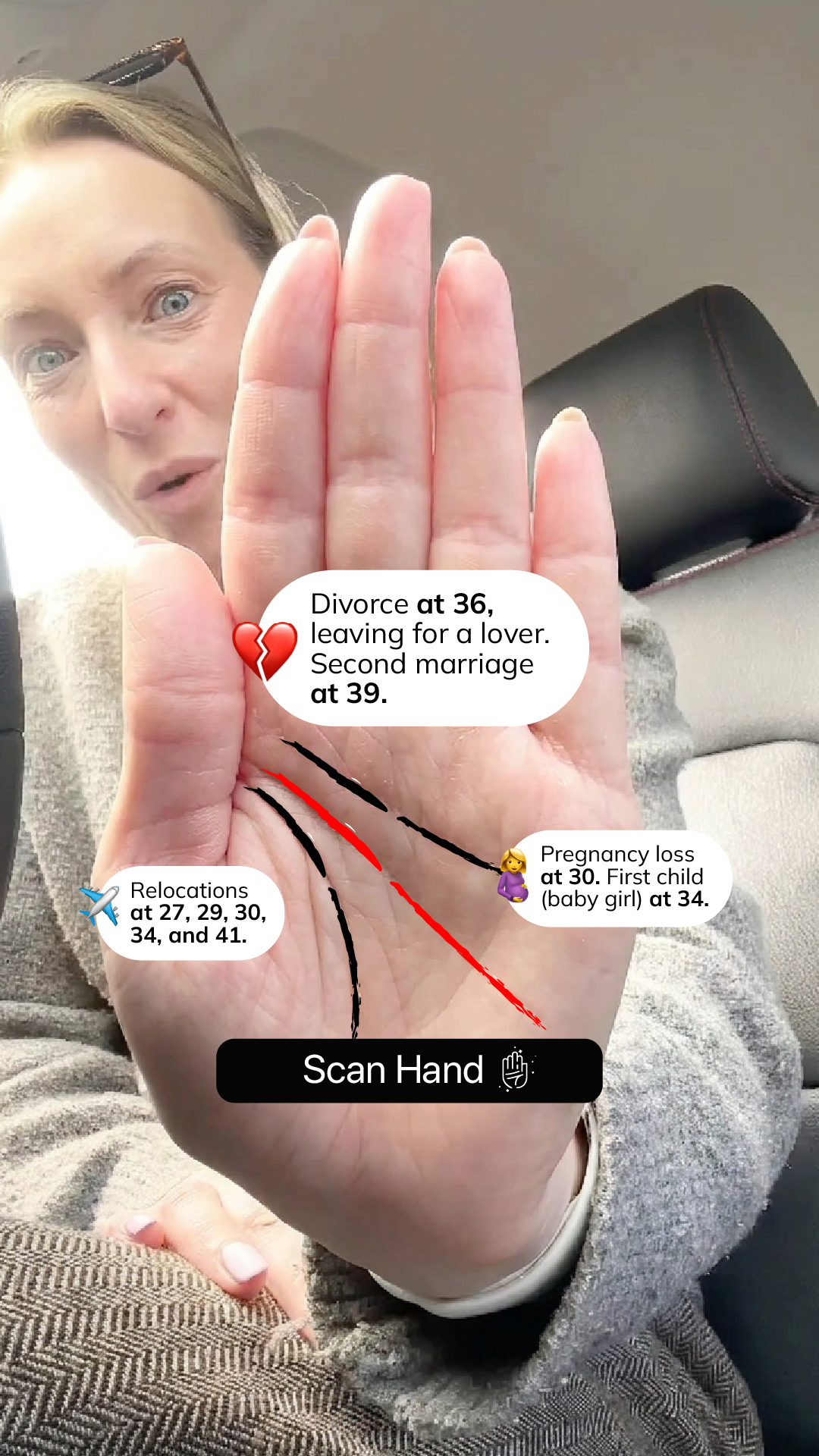 Palm reading insights Facebook ad