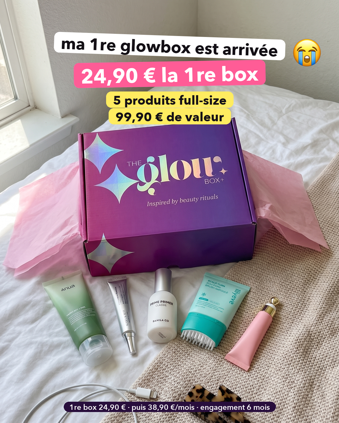 Glowbox Facebook ad: Tu ne connais pas encore Glowbox?