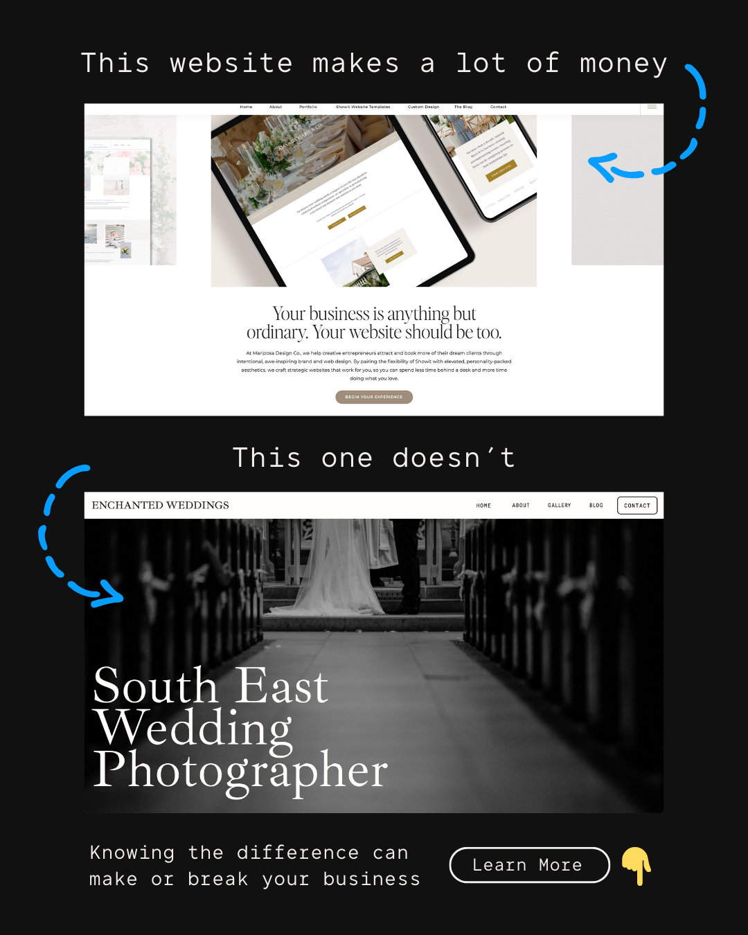 Showit Facebook ad from Dec 24, 2025