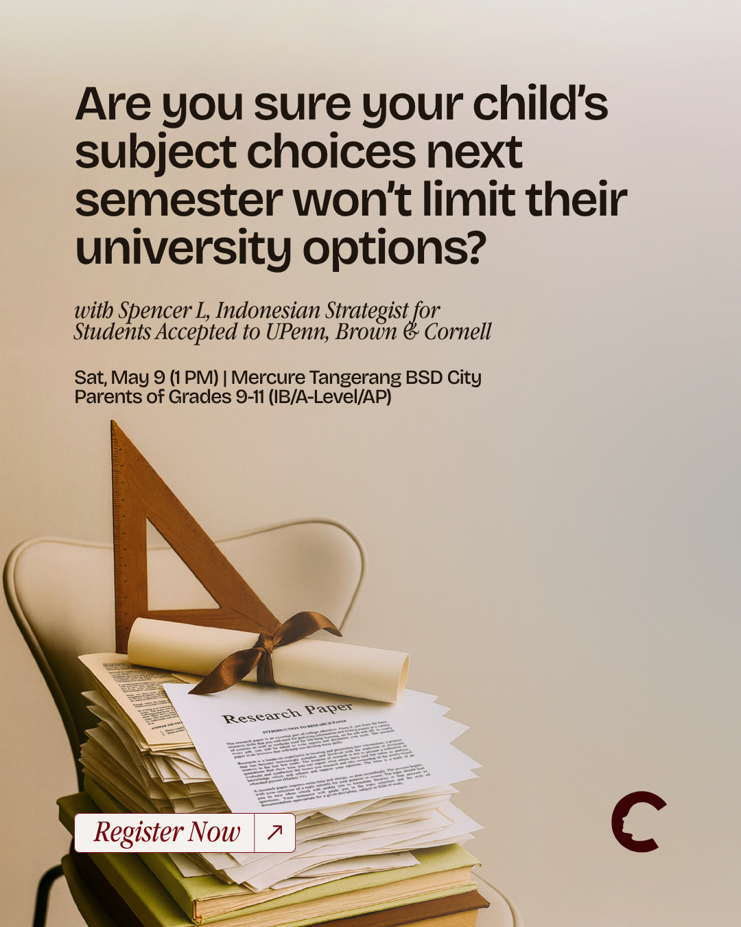 Crimson Education Facebook ad