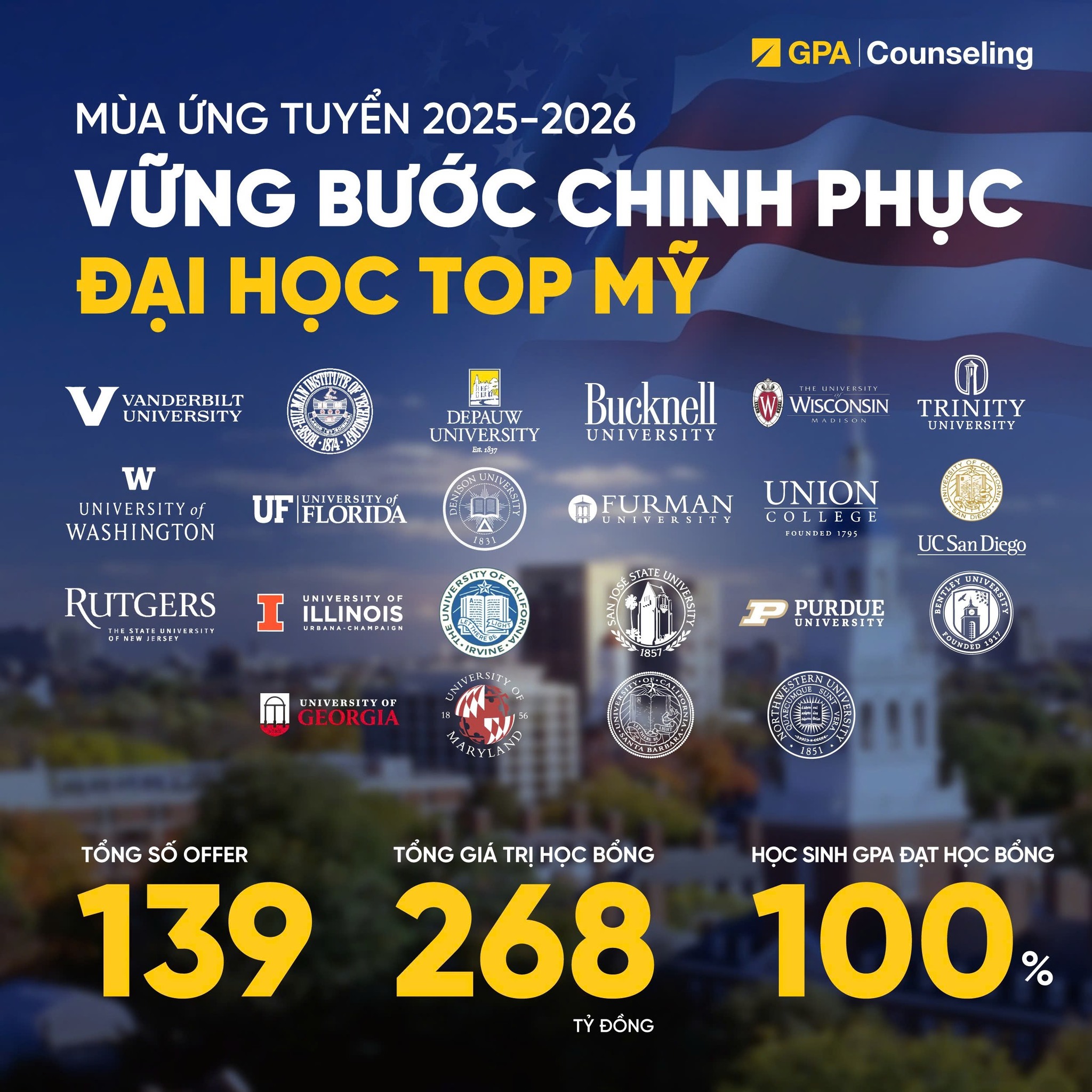 GPA Counseling Facebook ad: MÙA ỨNG TUYỂN 2025-2026 | HÀNH TRÌNH BỀN…