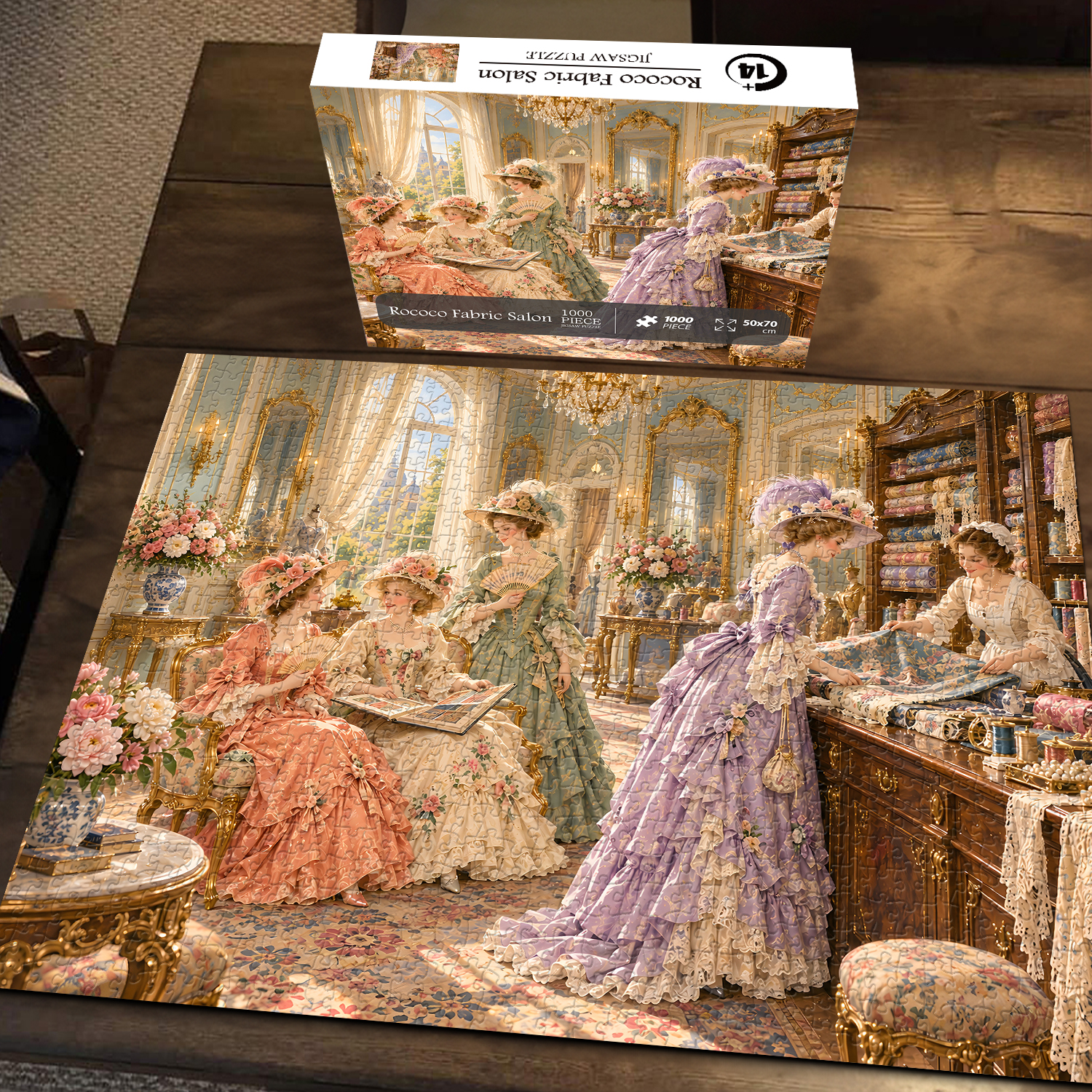 Pickforu Facebook ad: Rococo Fabric Salon Jigsaw Puzzle 1000 Pieces