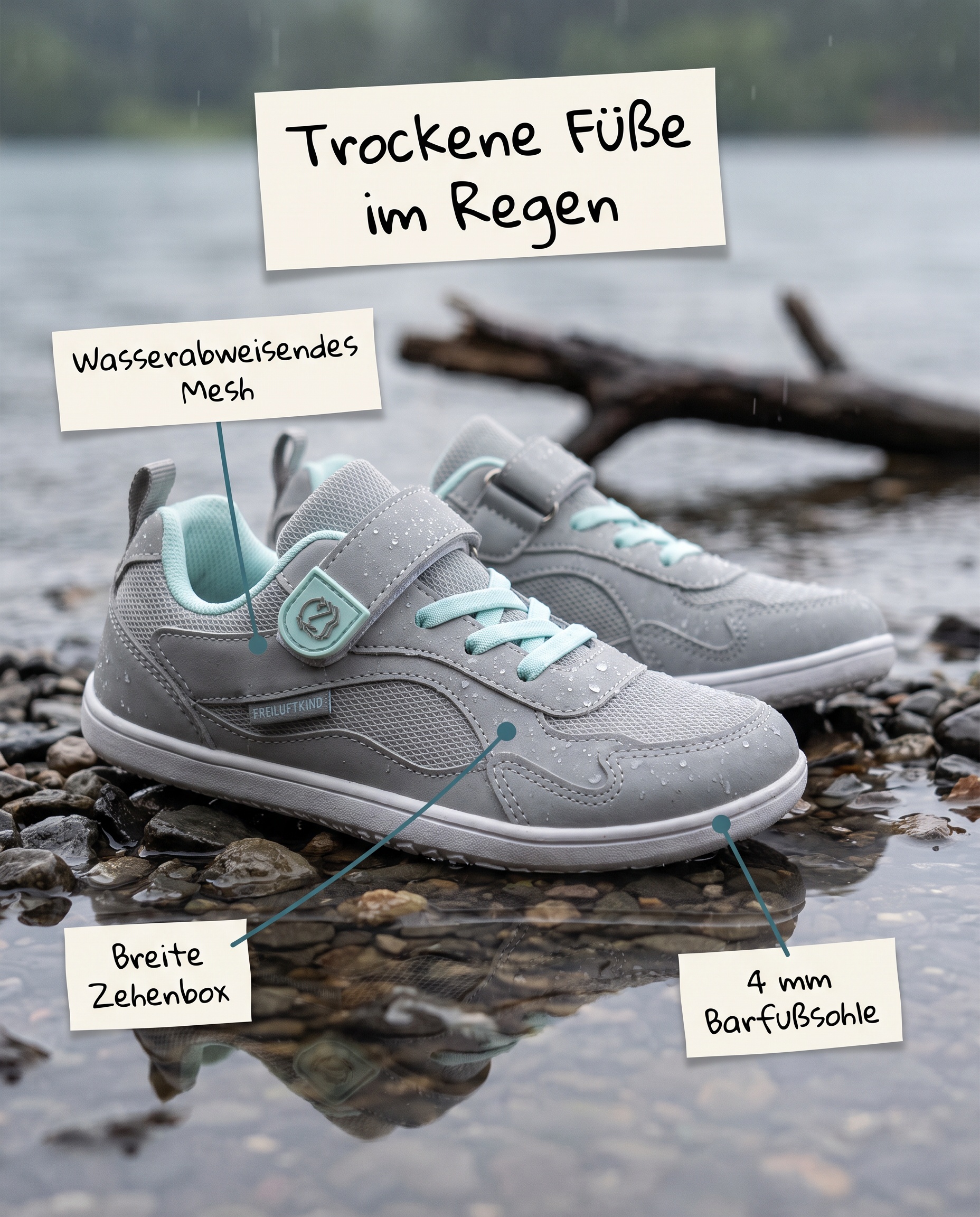 Freiluftkind Facebook ad: Everest Kids: Der Barfuß-Sneaker für Regentage