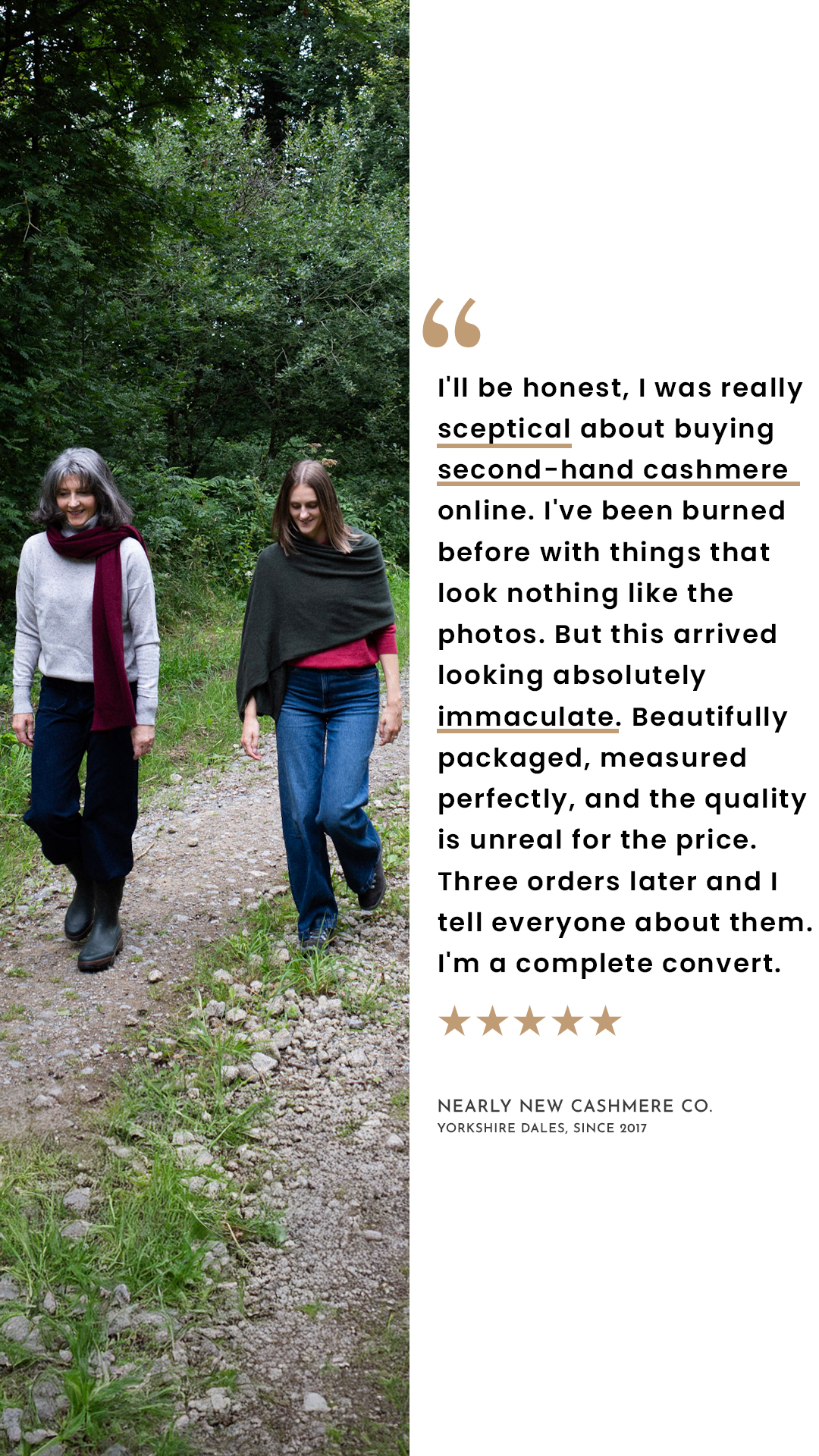 Nearly New Cashmere Co. Facebook ad