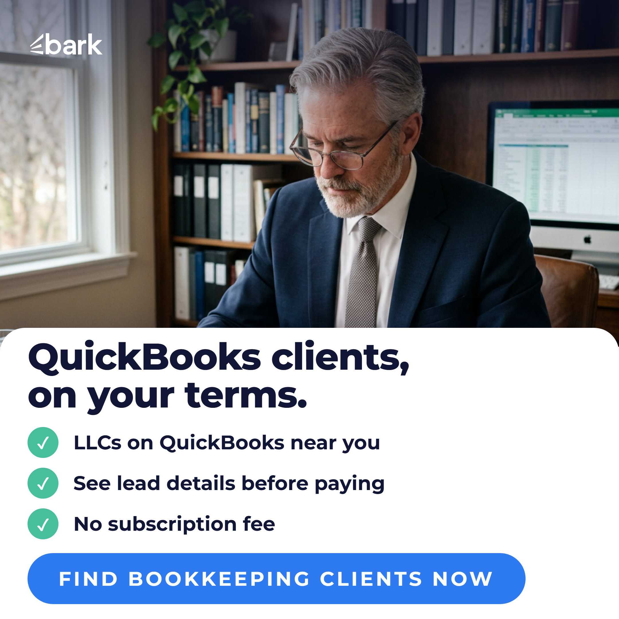 Bark.com Business Facebook ad: Get 20% off your first Bark credit pack