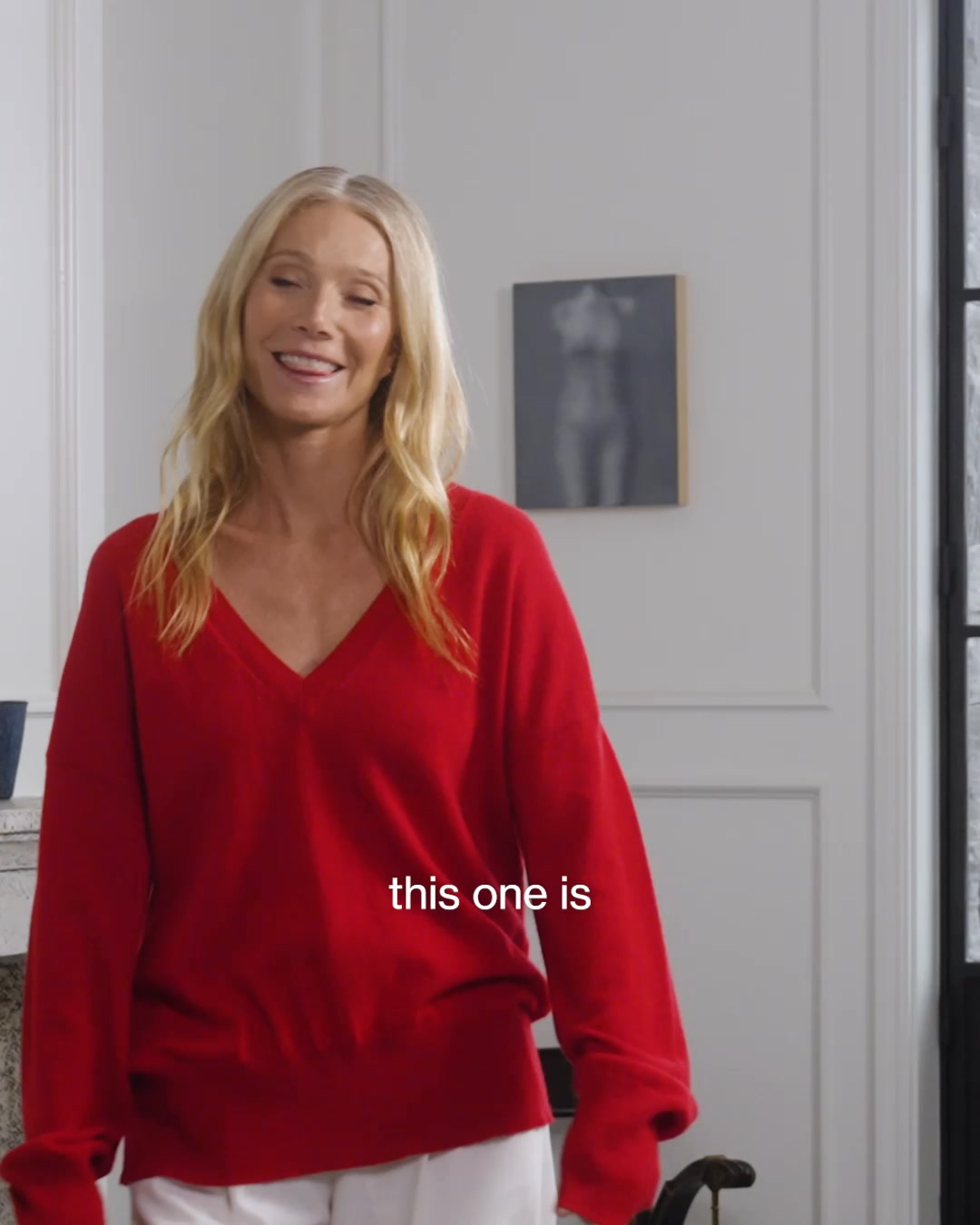 goop Facebook ad: the boyfriend v-neck sweater