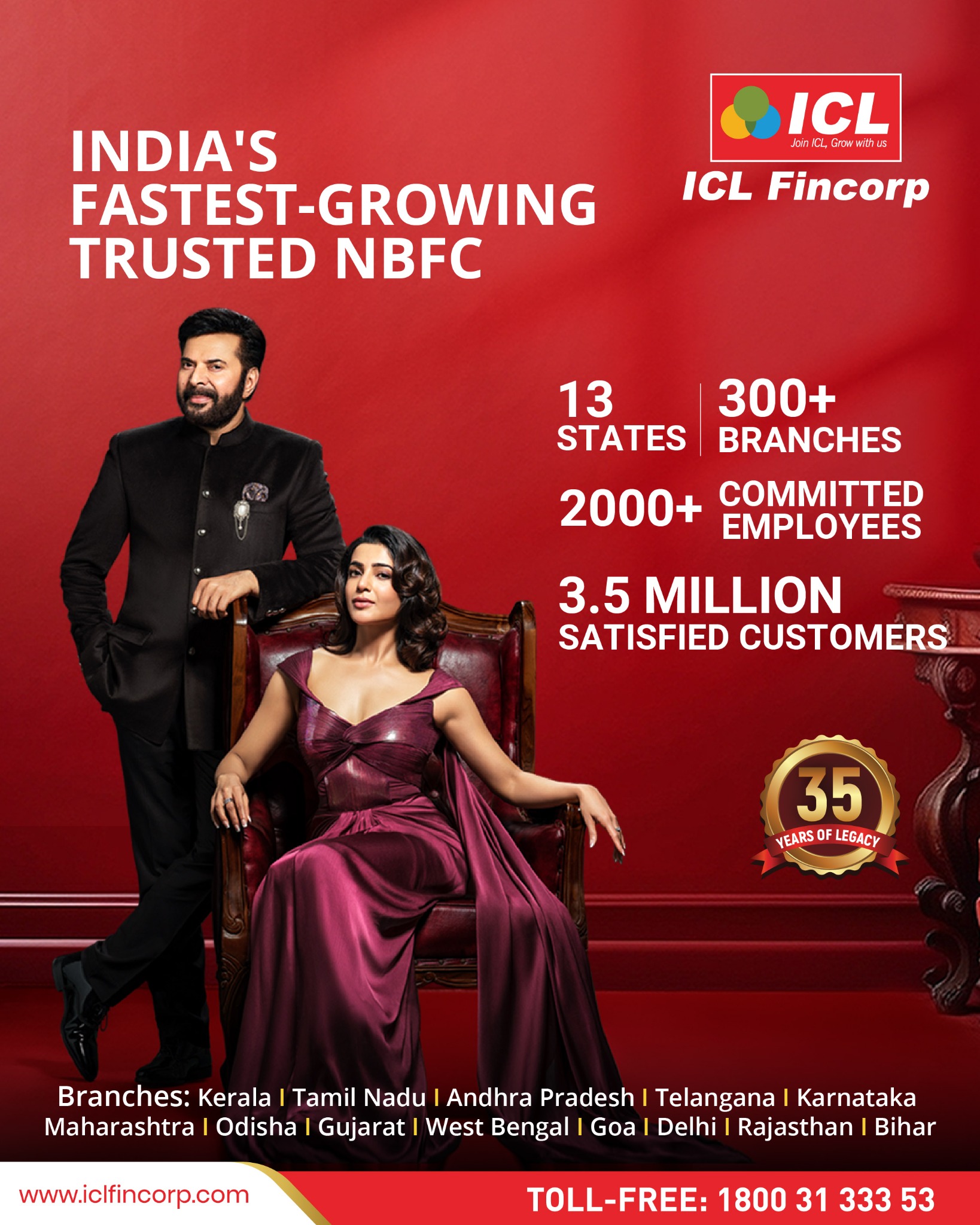 ICL Fincorp Facebook ad: With a legacy of 35 years and over…