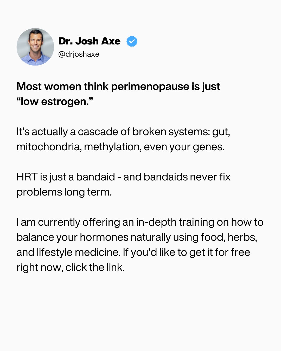 Dr. Josh Axe Facebook ad