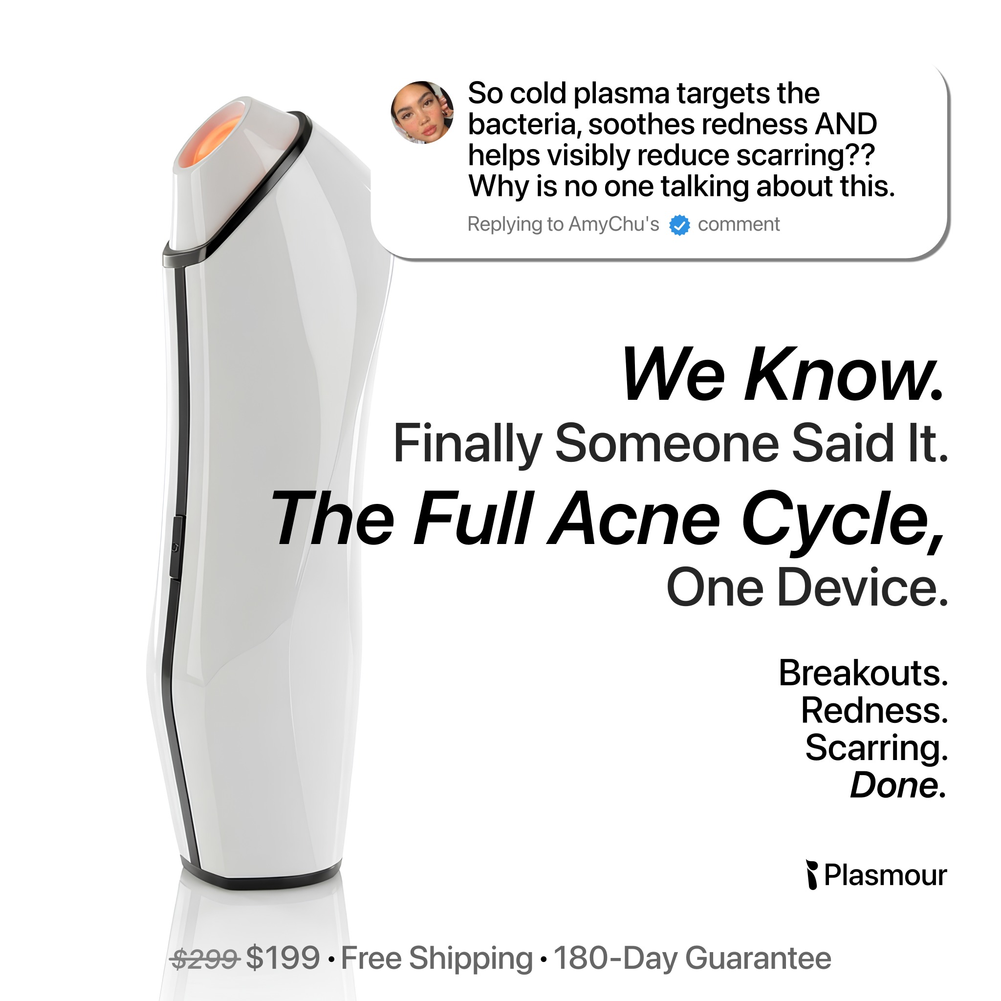 Plasmour Facebook ad: 50% off today only!