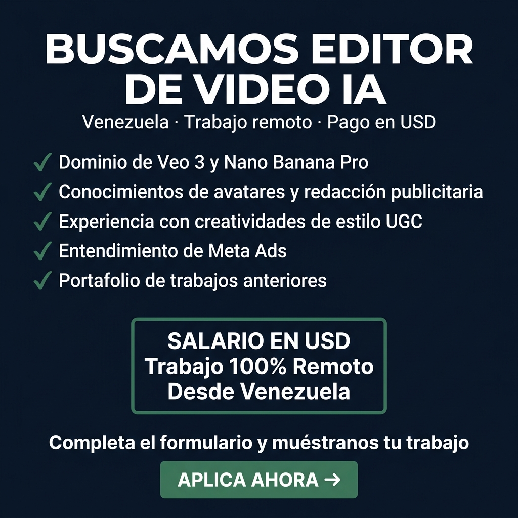 Mega Ofertas Facebook ad: Editor de Video IA Remoto (USD)