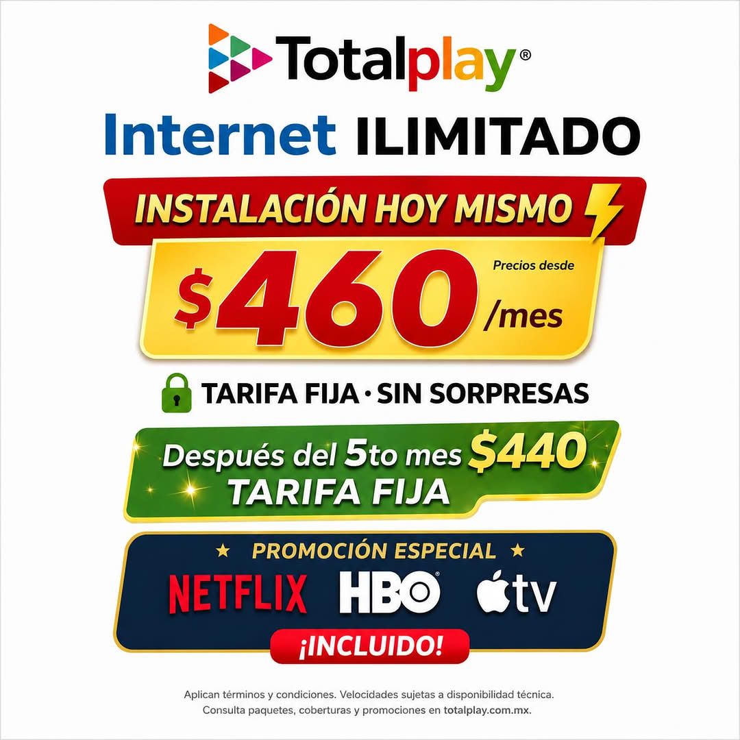 Internet ilimitado total Facebook ad: internet totalplay