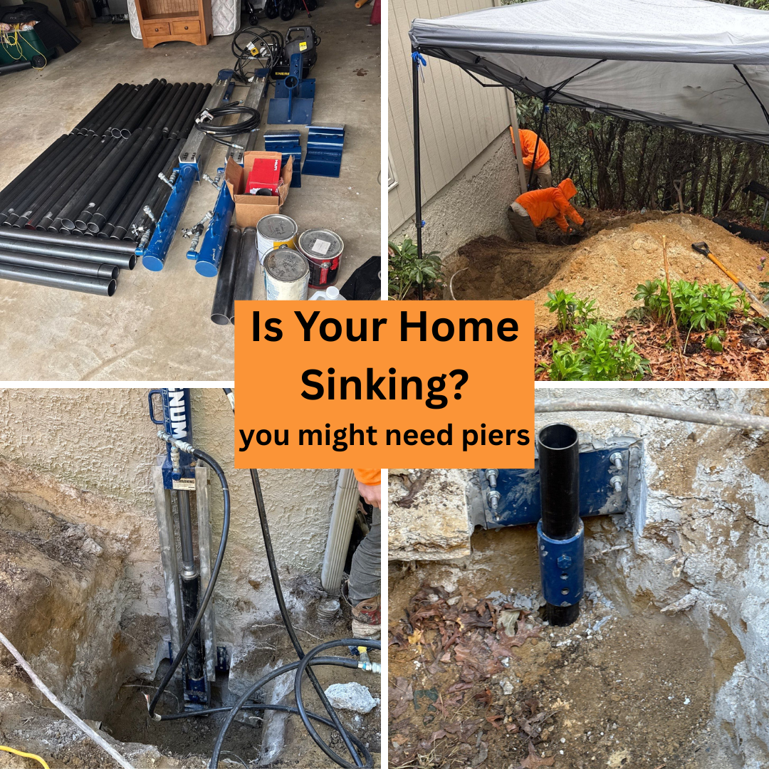 Upstate Crawlspace Repair Facebook ad: Is Your Home Sinking? Push Piers Can Fix It