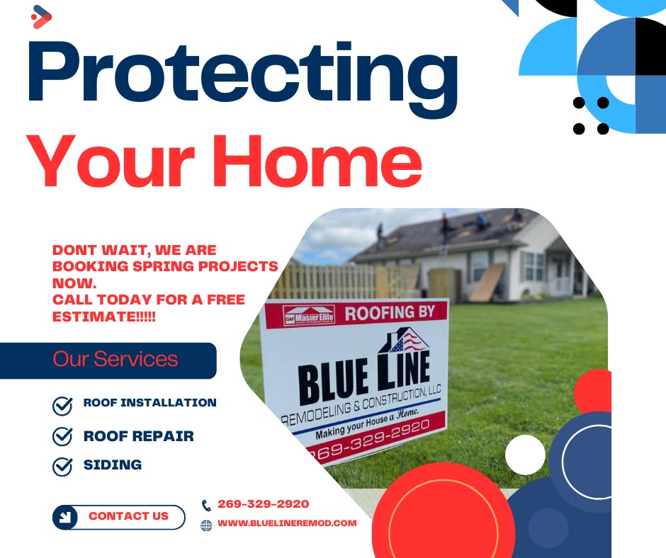 Blue Line Remodeling & Construction, LLC Facebook ad: SPRING IS COMING & OUR SCHEDULE IS FILLING…