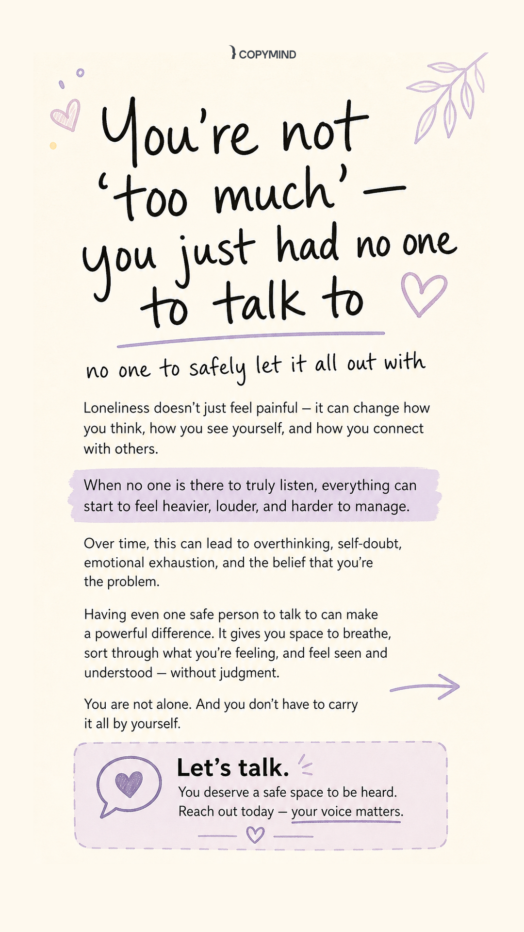 Copymind: AI twin for sel-reflection Facebook ad