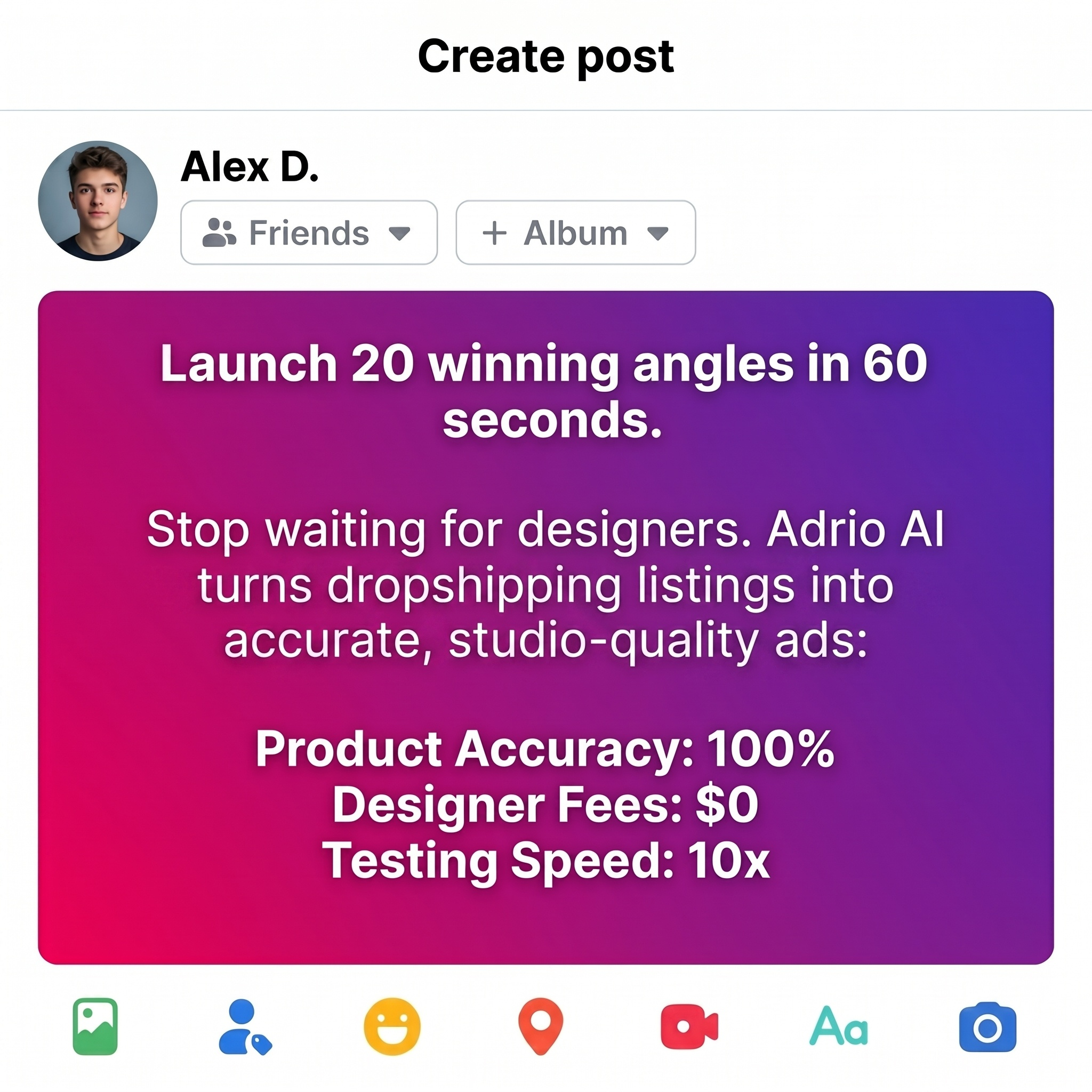 Adrio AI Facebook ad