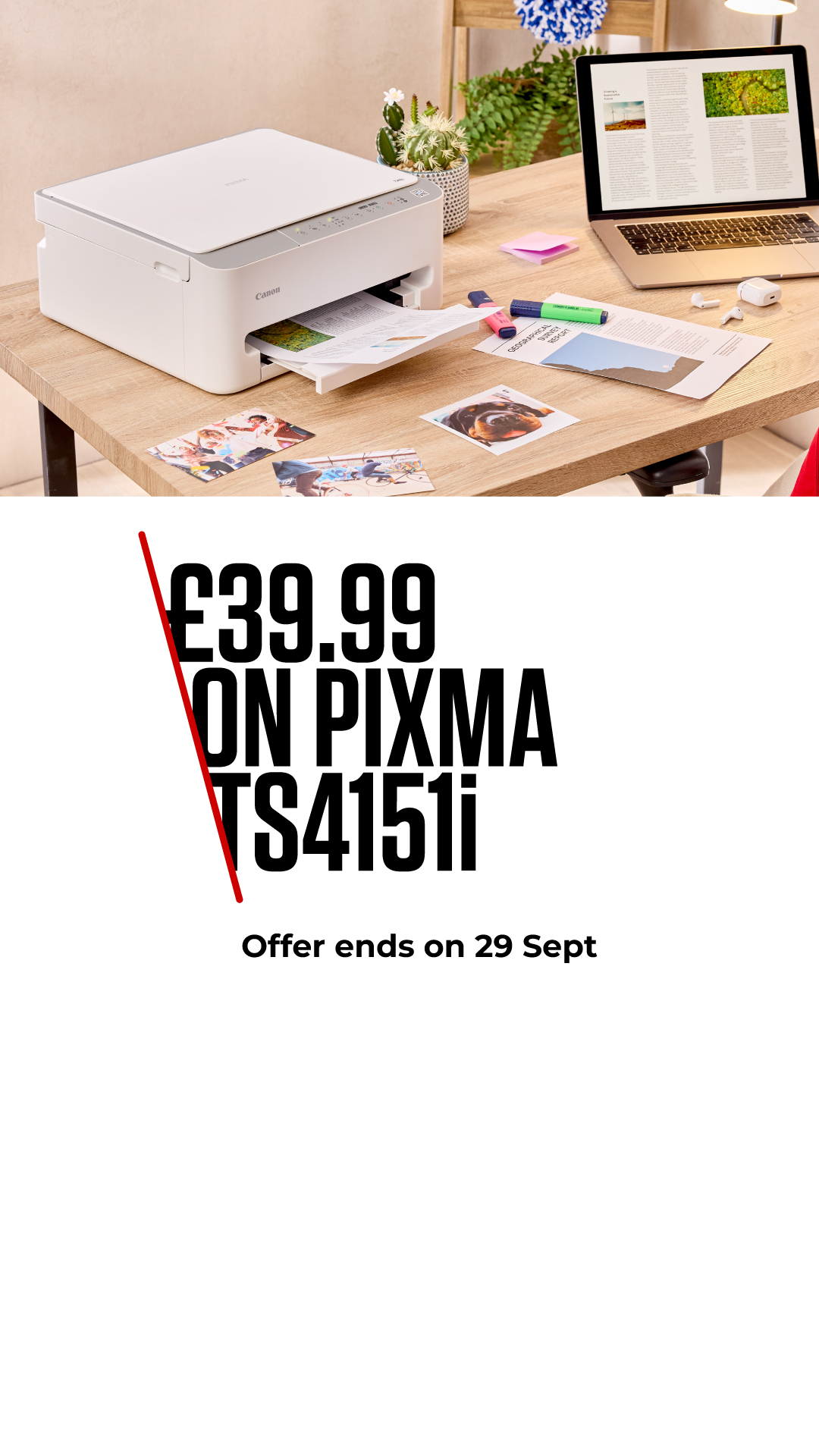 Canon UK Facebook ad: New Term Printer Deal