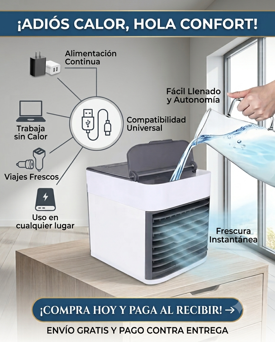 JD Store Facebook ad: Mini Aire Acondicionado Portátil 3 en 1 | Frescura Donde…
