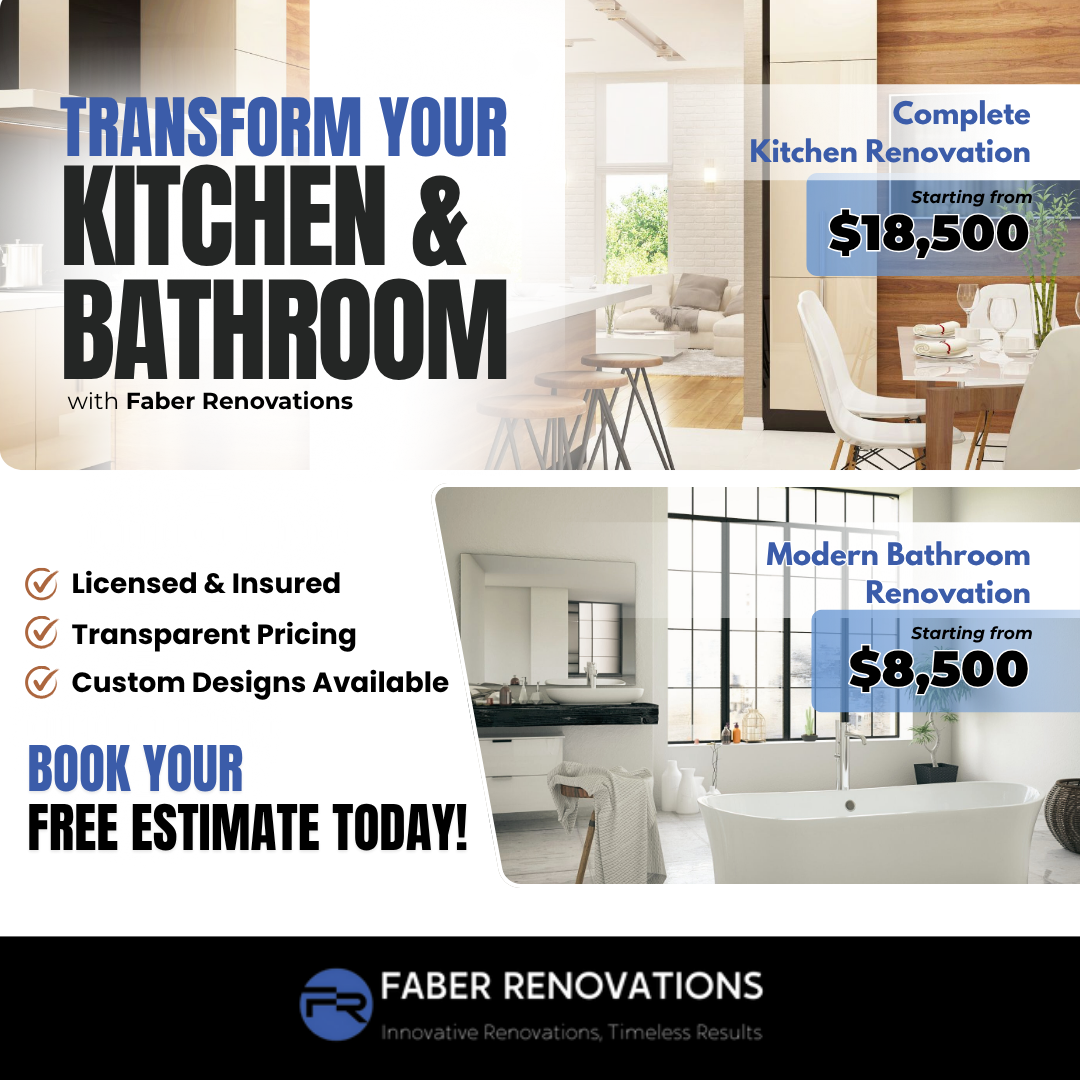 Faber Renovations Facebook ad: Ready to upgrade your kitchen or bathroom?