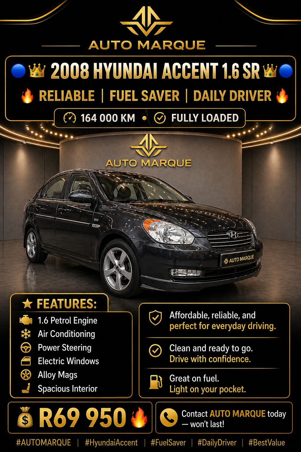 AutoMarque Facebook ad: Simple. Solid. Sorted.
