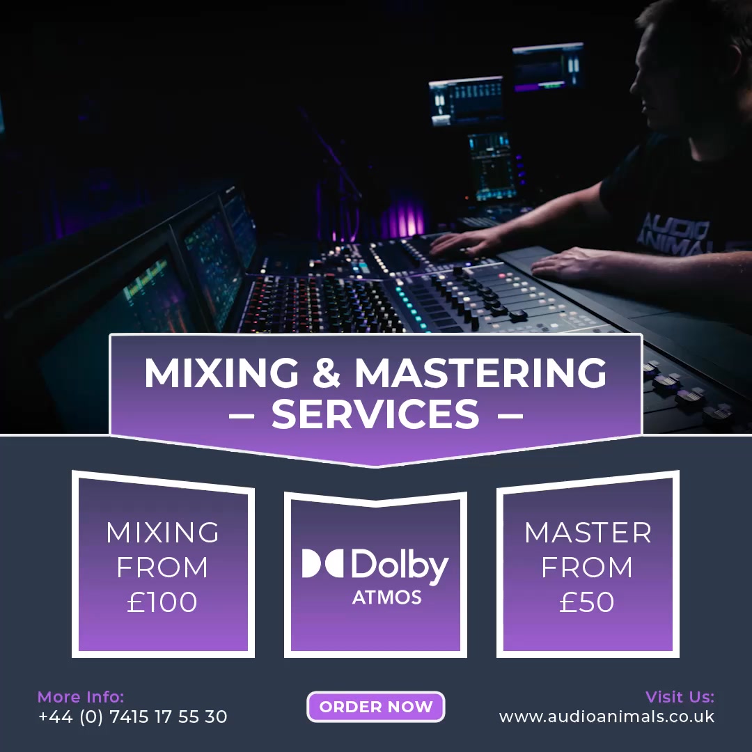 Audio Animals Ltd. Facebook ad: Online Mixing Service