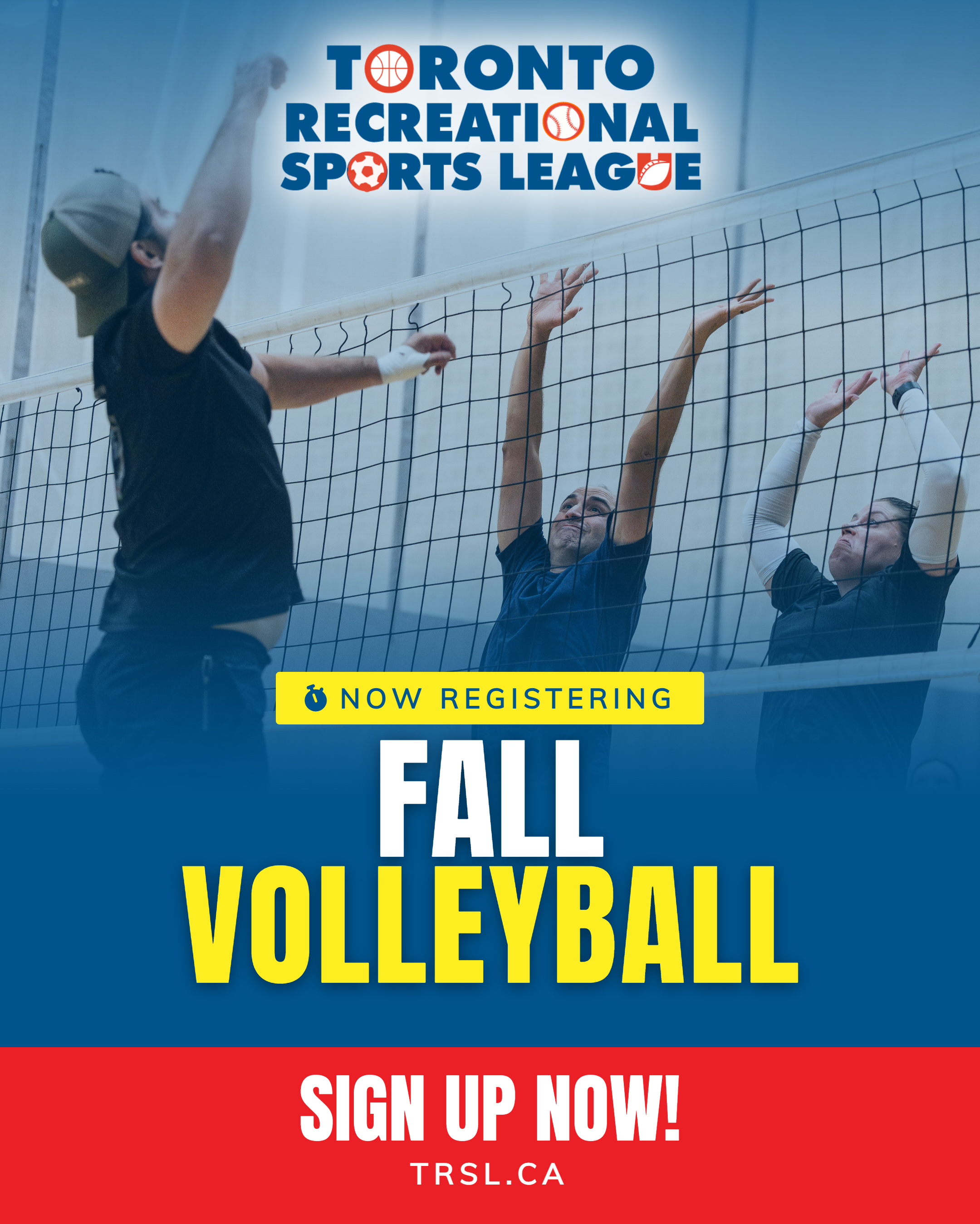 Toronto Recreational Sports League Facebook ad: Sign up for Volleyball!