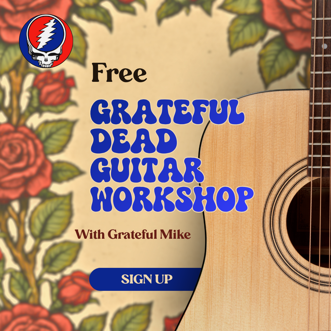 Grateful Mike Guitar Lessons Facebook ad: Free Guitar Workshop