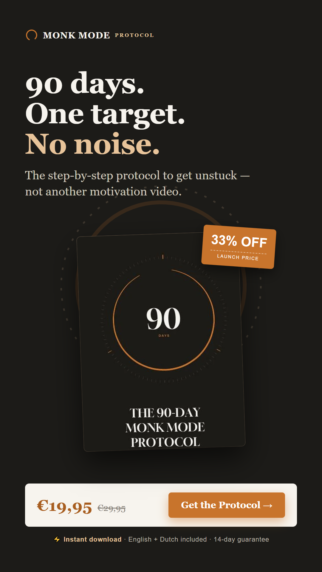 Monkmodeprotocol Facebook ad: The 90-Day Monk Mode Protocol