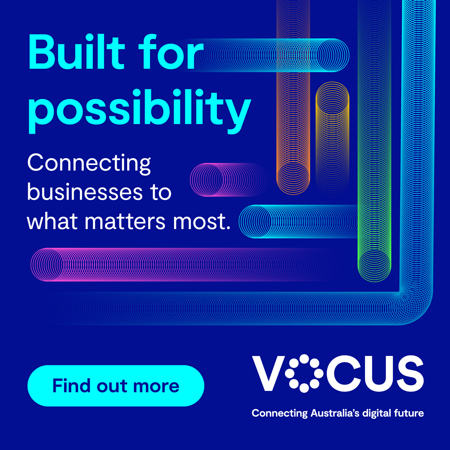 Vocus Australia Facebook ad: Every connection creates possibilities