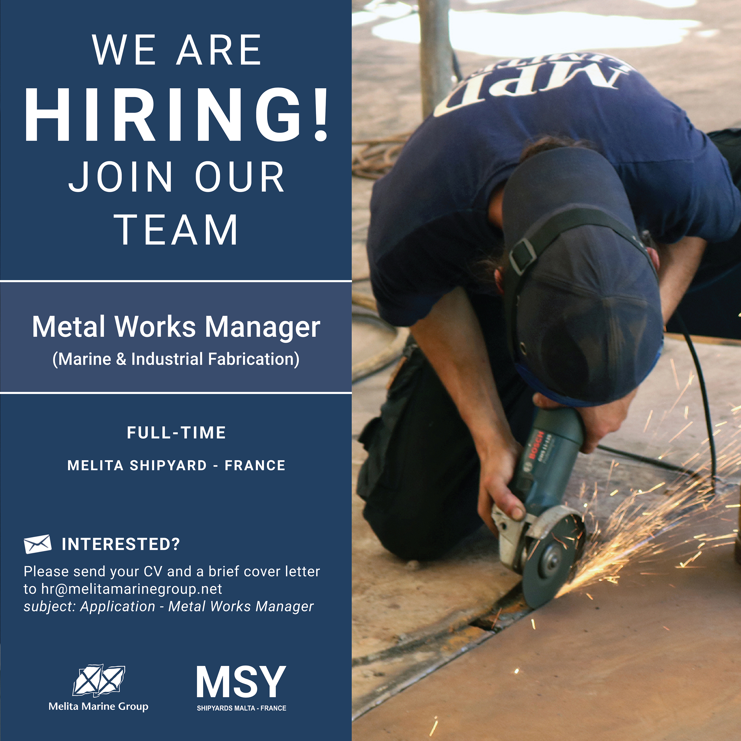 Melita Marine Group Facebook ad: Metal Works Manager