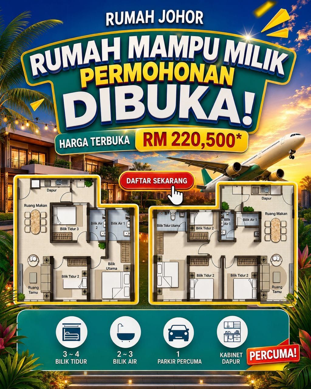 Rumah Mampu Milik Di Johor Bahru Facebook ad: dan paling MURAH di JB hanya RM 2xxk!