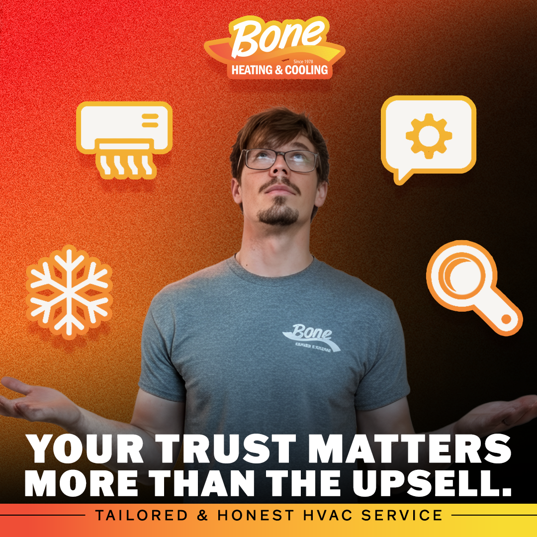 Bone Heating & Cooling Facebook ad: Book HVAC Service