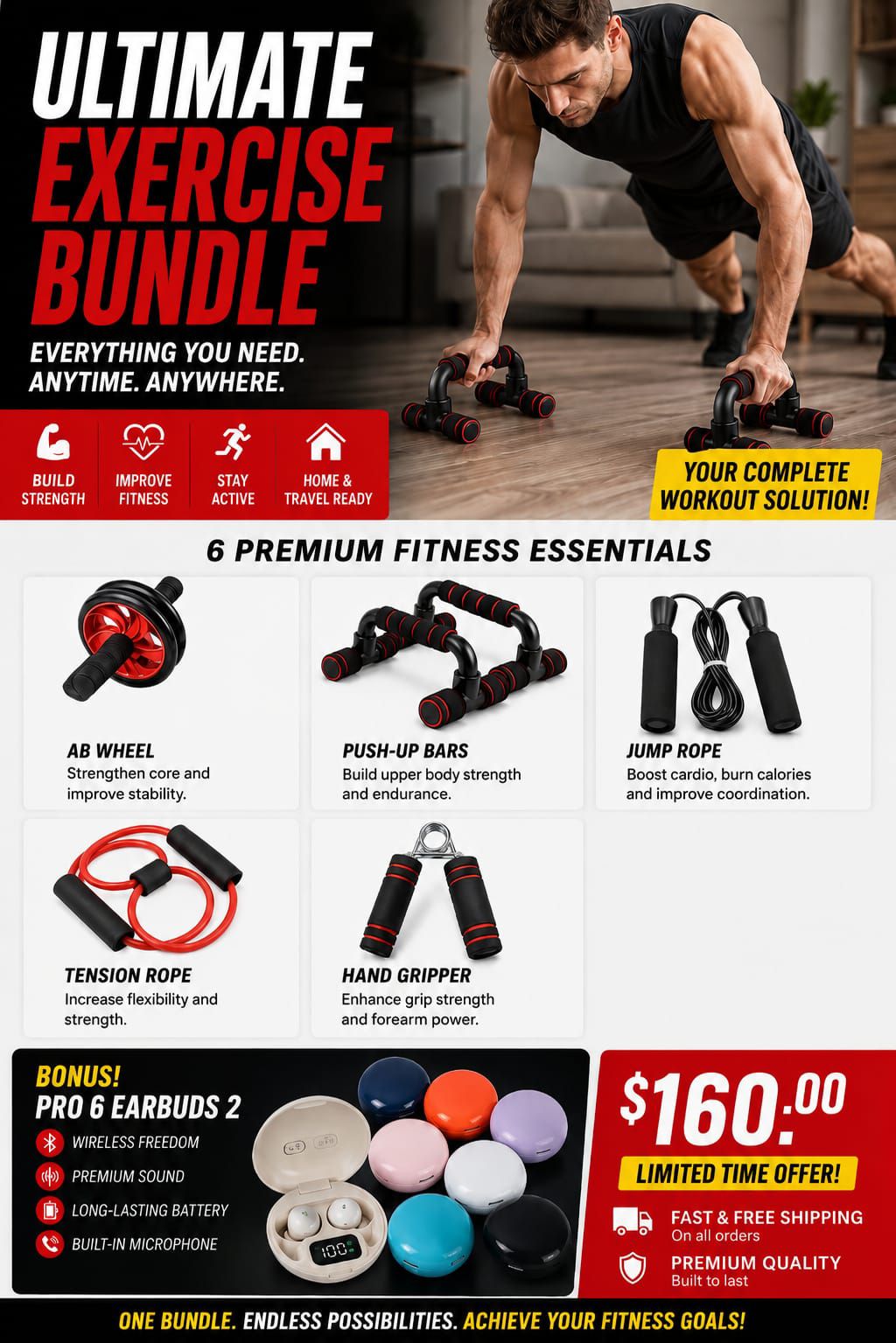 Foxy's Imports Facebook ad: Home Fitness Bundle $160.00