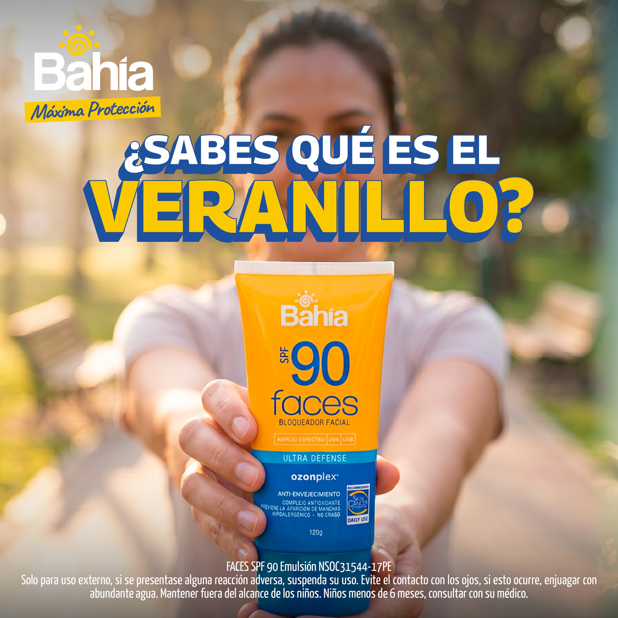 Bahía Solar Facebook ad: Aunque no estemos en verano, el sol sigue…