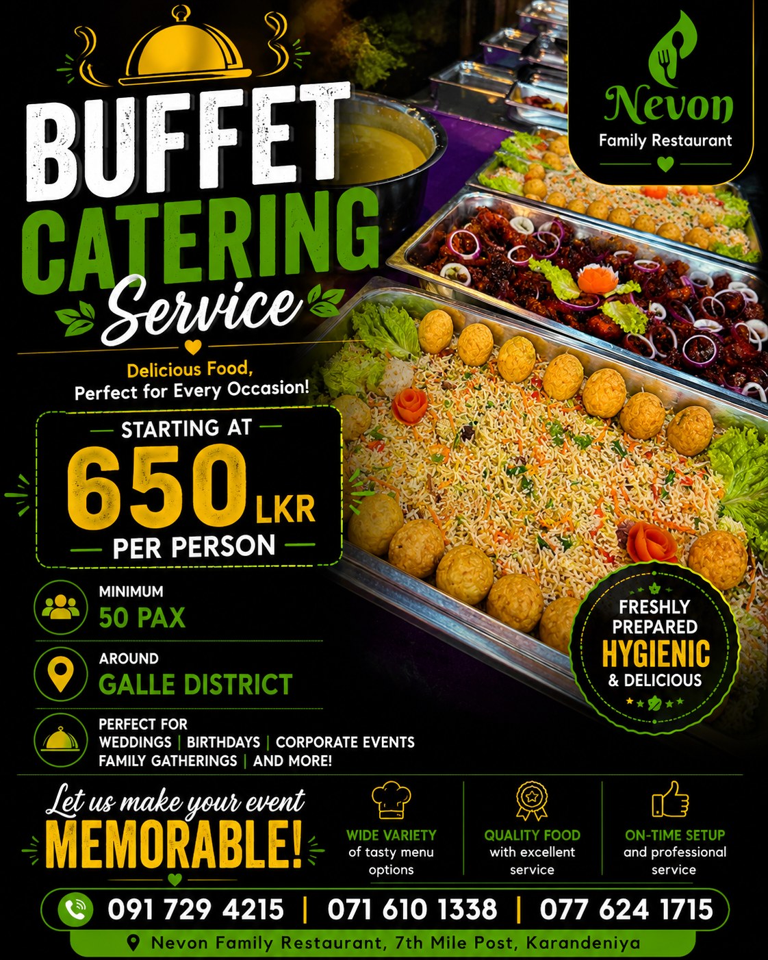 NEVON Family Restaurant Facebook ad