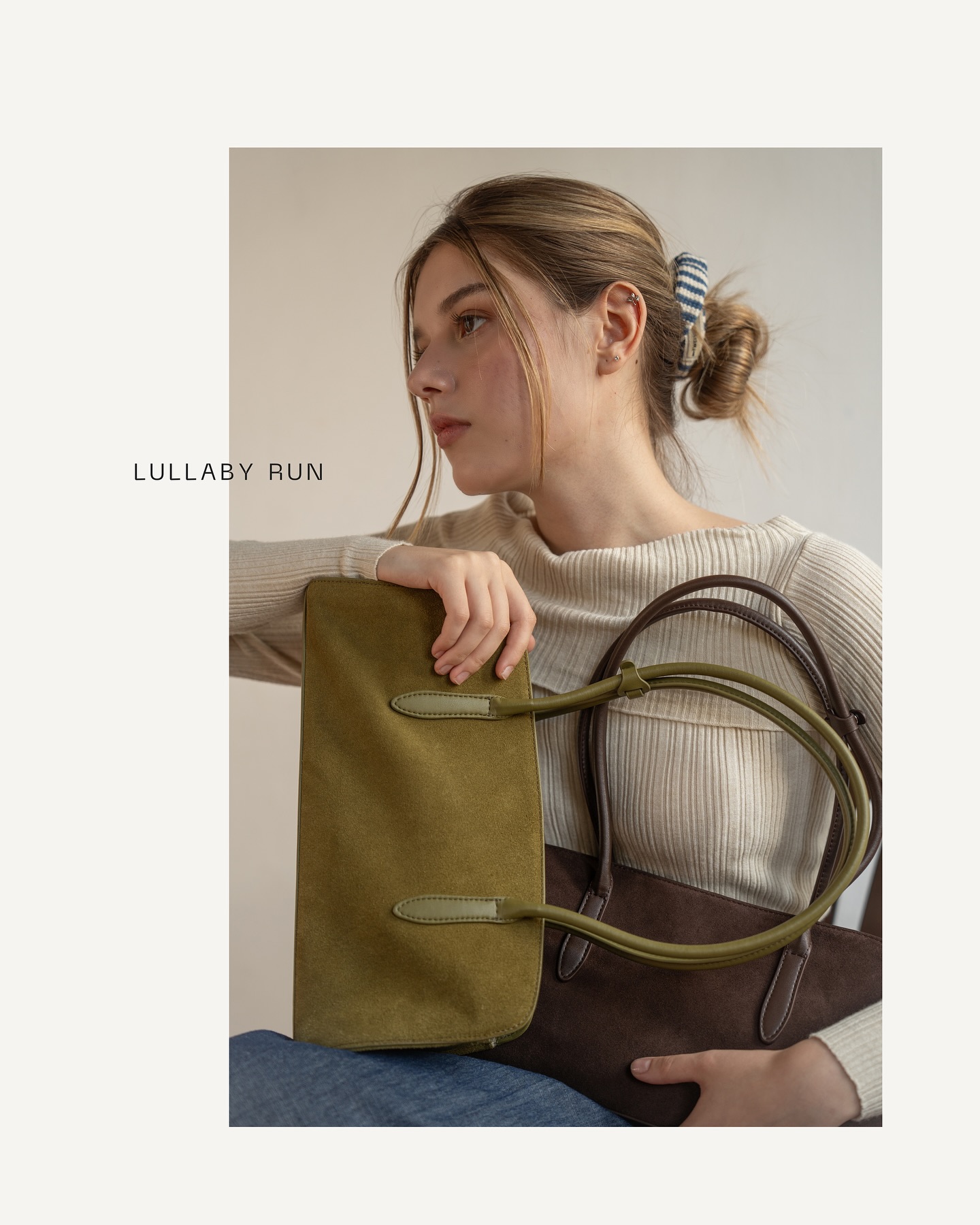 Lullaby Run Official Facebook ad: ⟢ Suede leather and a new silhouette.