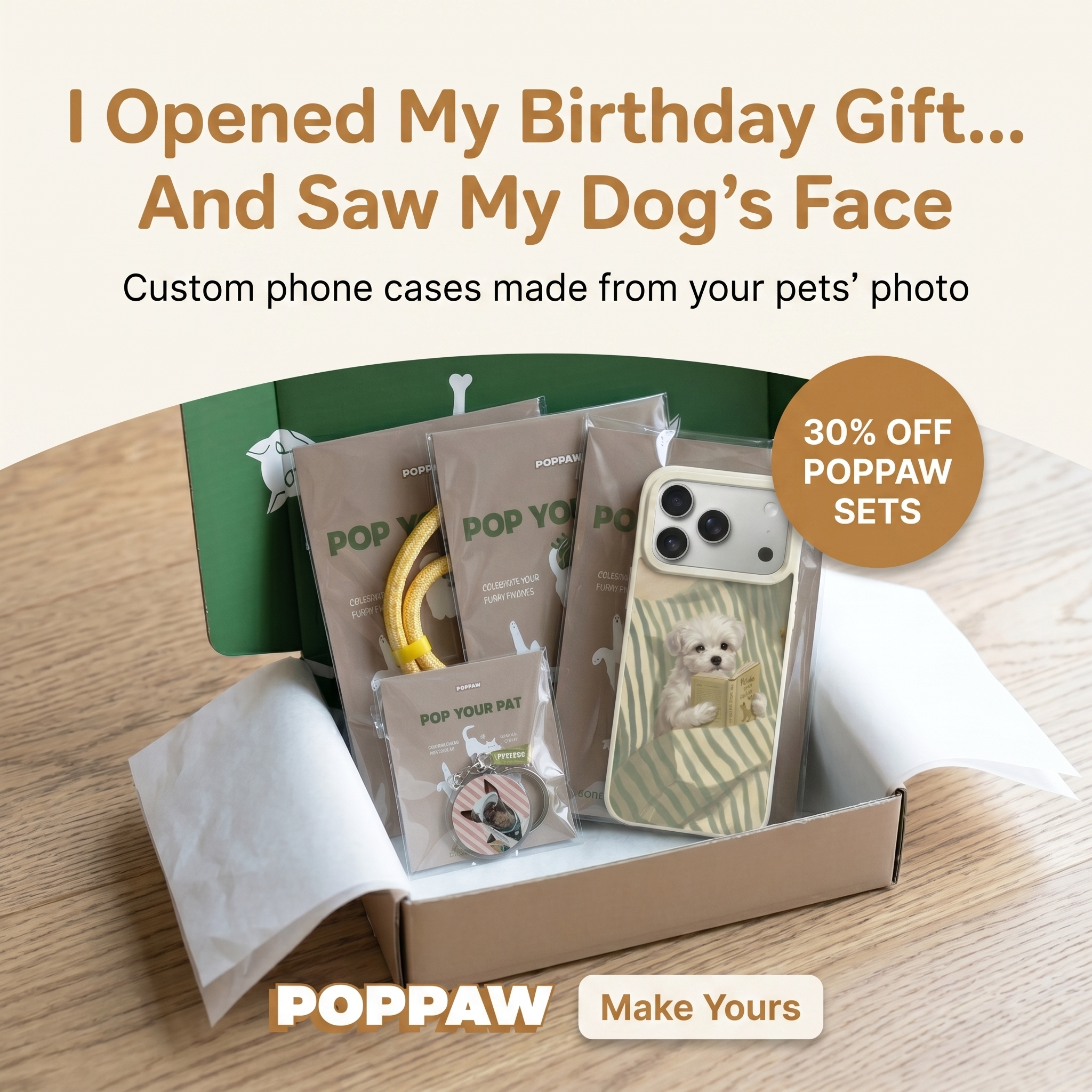 PopPaw Facebook ad: POPPAW Set, save 30% vs buying separately