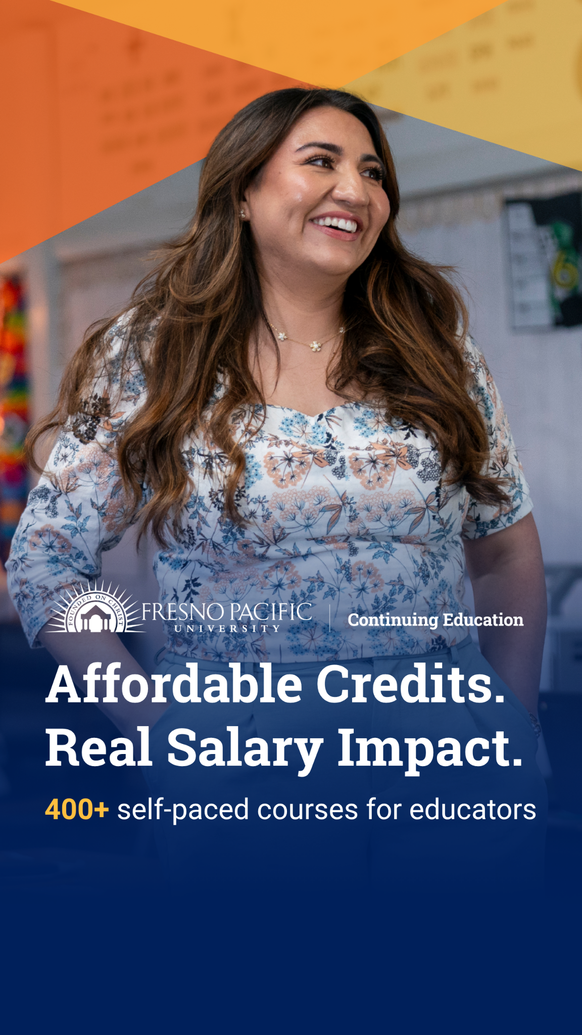 Fresno Pacific University Continuing Education Facebook ad from May 18, 2026
